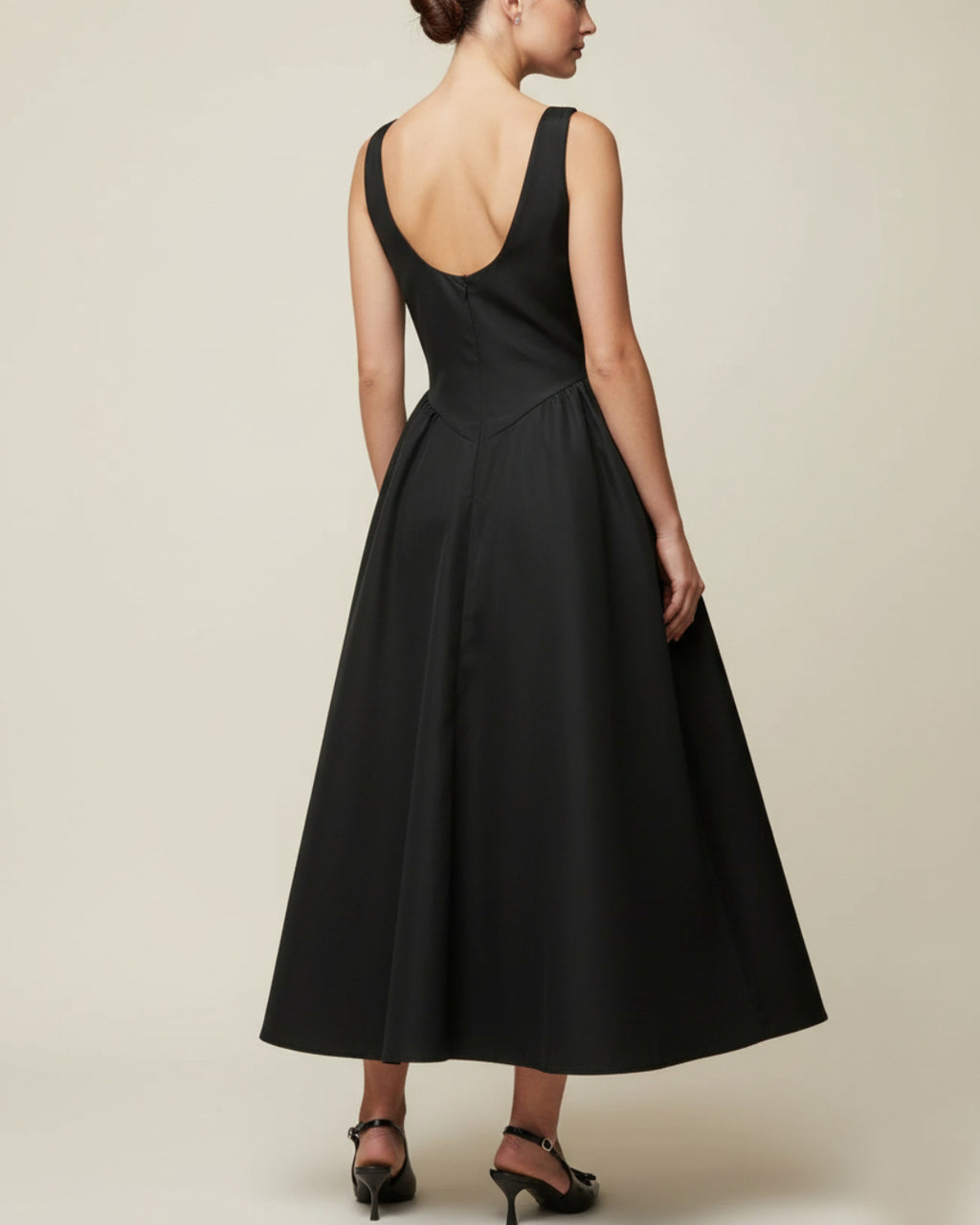 Emerson Black Midi Dress, buy a black dress, black wedding dress​, dress with black