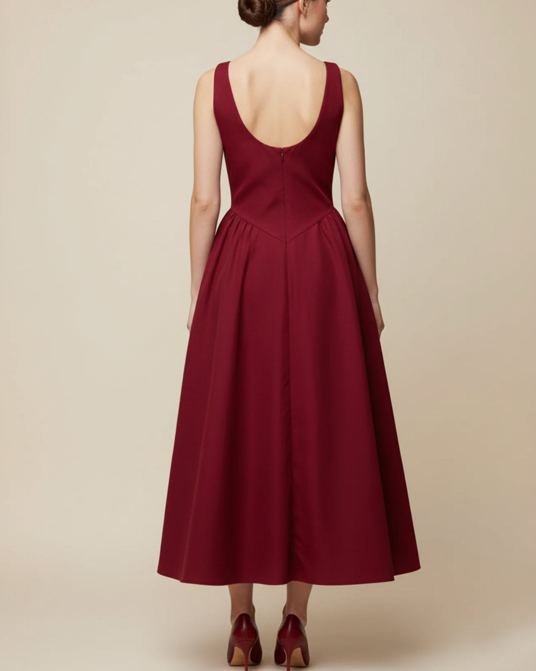 Emerson Burgundy Midi Dress, burgundy dress​, burgundy color dress​, burgundy dress canada​, burgundy zara dress