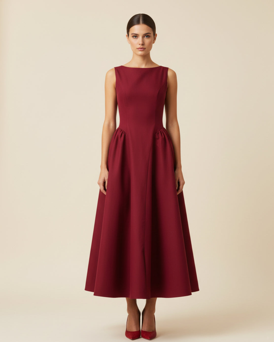 Emerson Burgundy Midi Dress, burgundy dress​, burgundy color dress​, burgundy dress canada​, burgundy zara dress