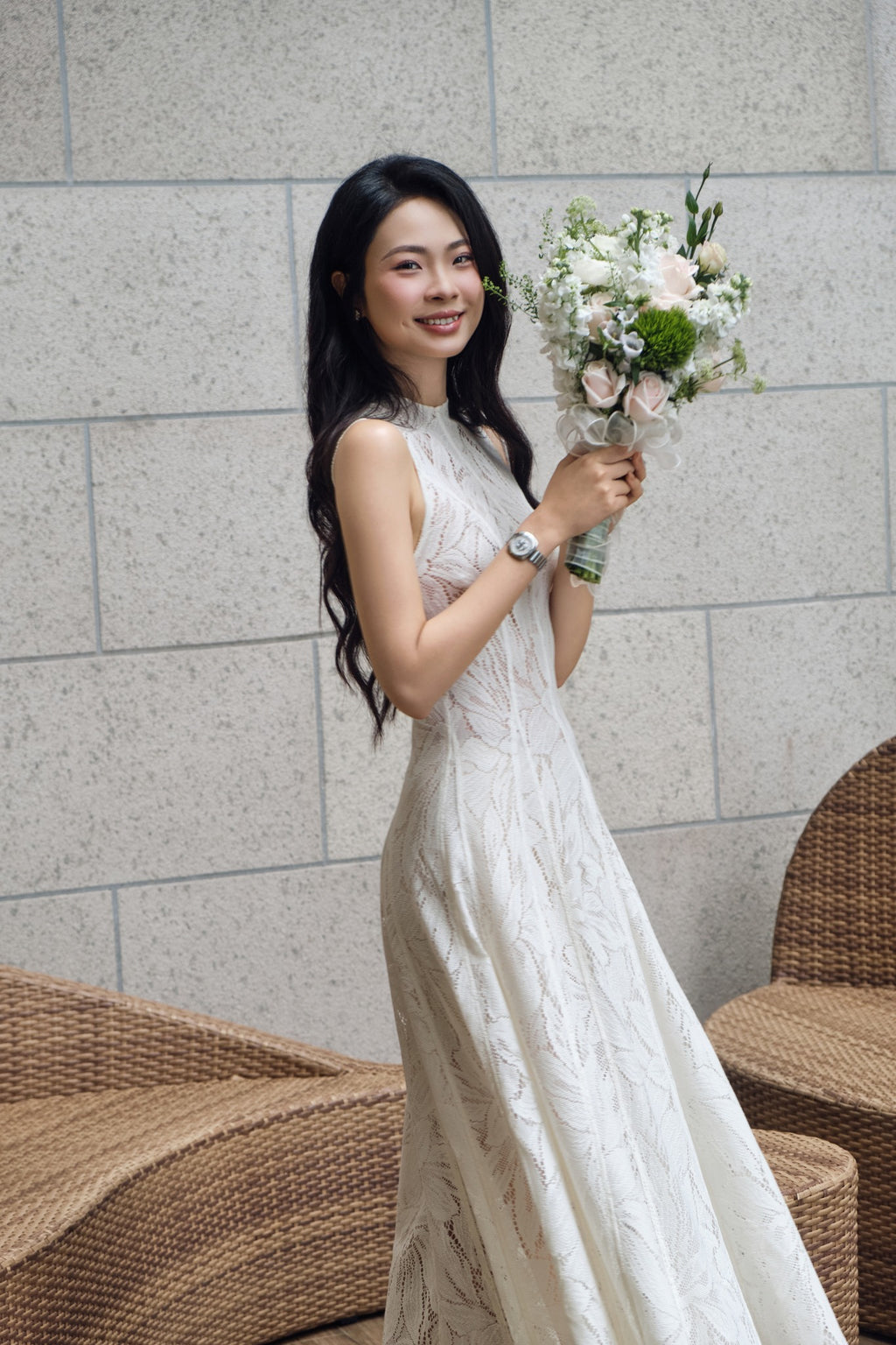 Emery Lace Midi Dress in Ivory, Vintage Lace Dress for Women, white lace midi dress​