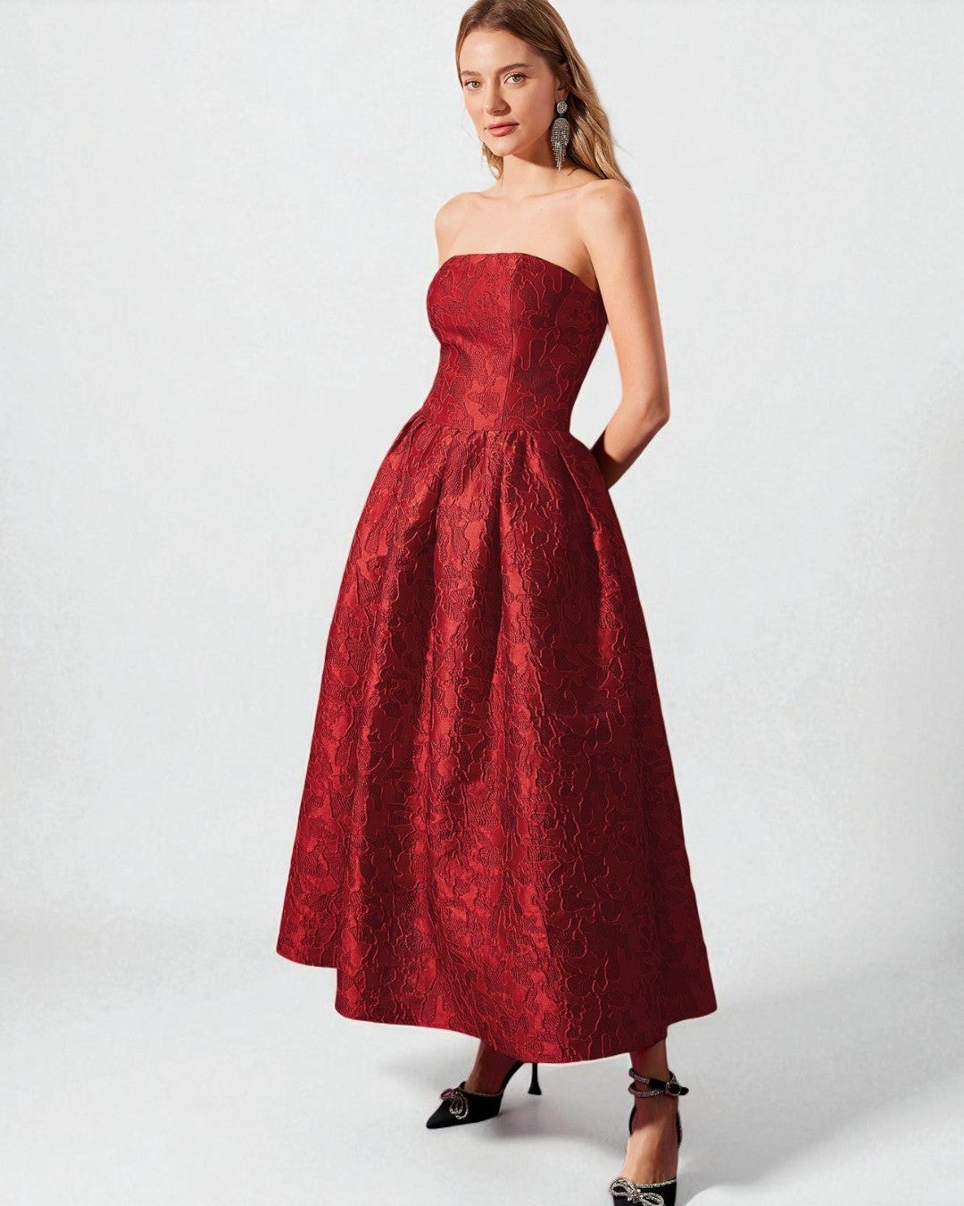 Emilia Maxi Dress - Burgundy