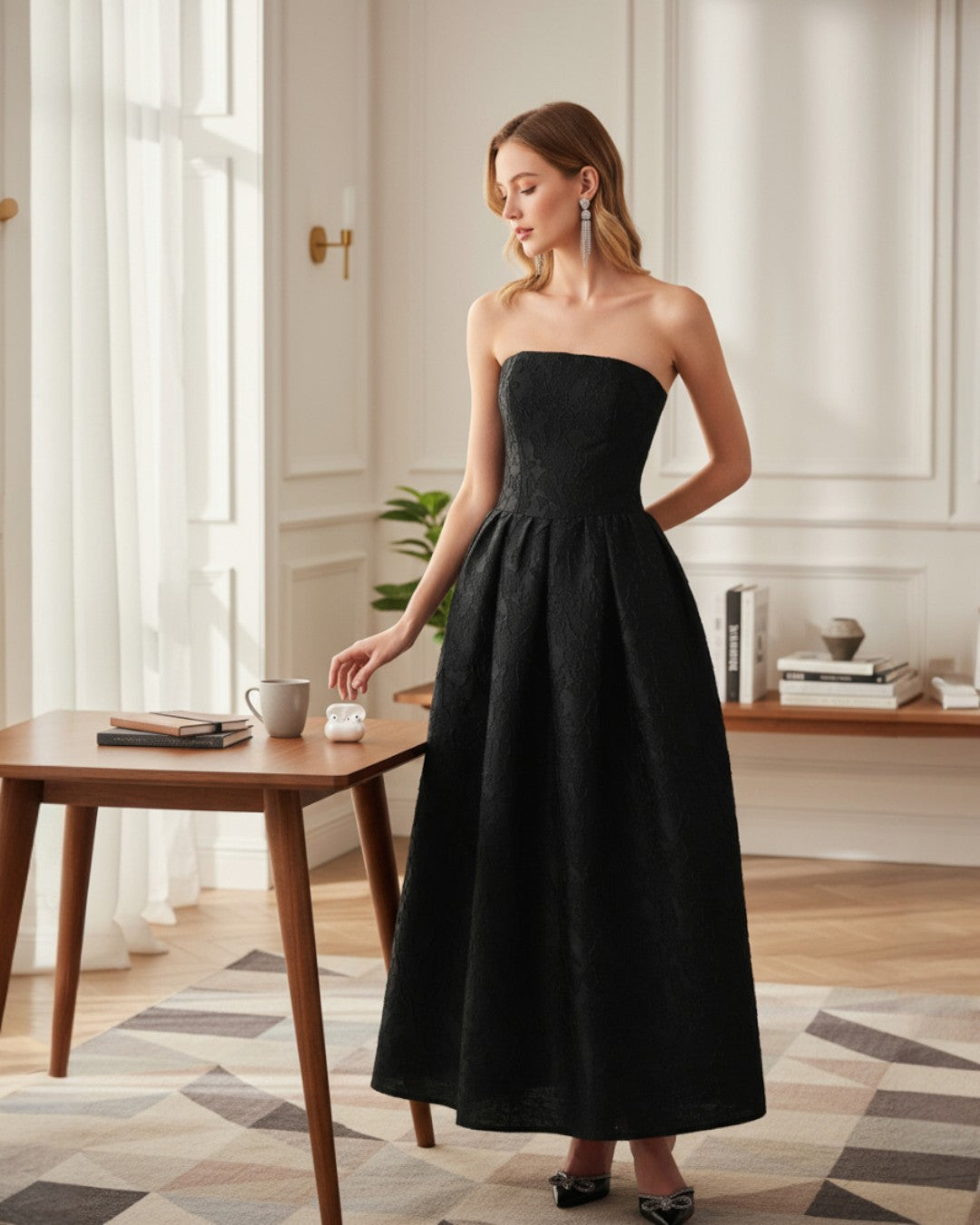 Emilia Midi Dress - Black