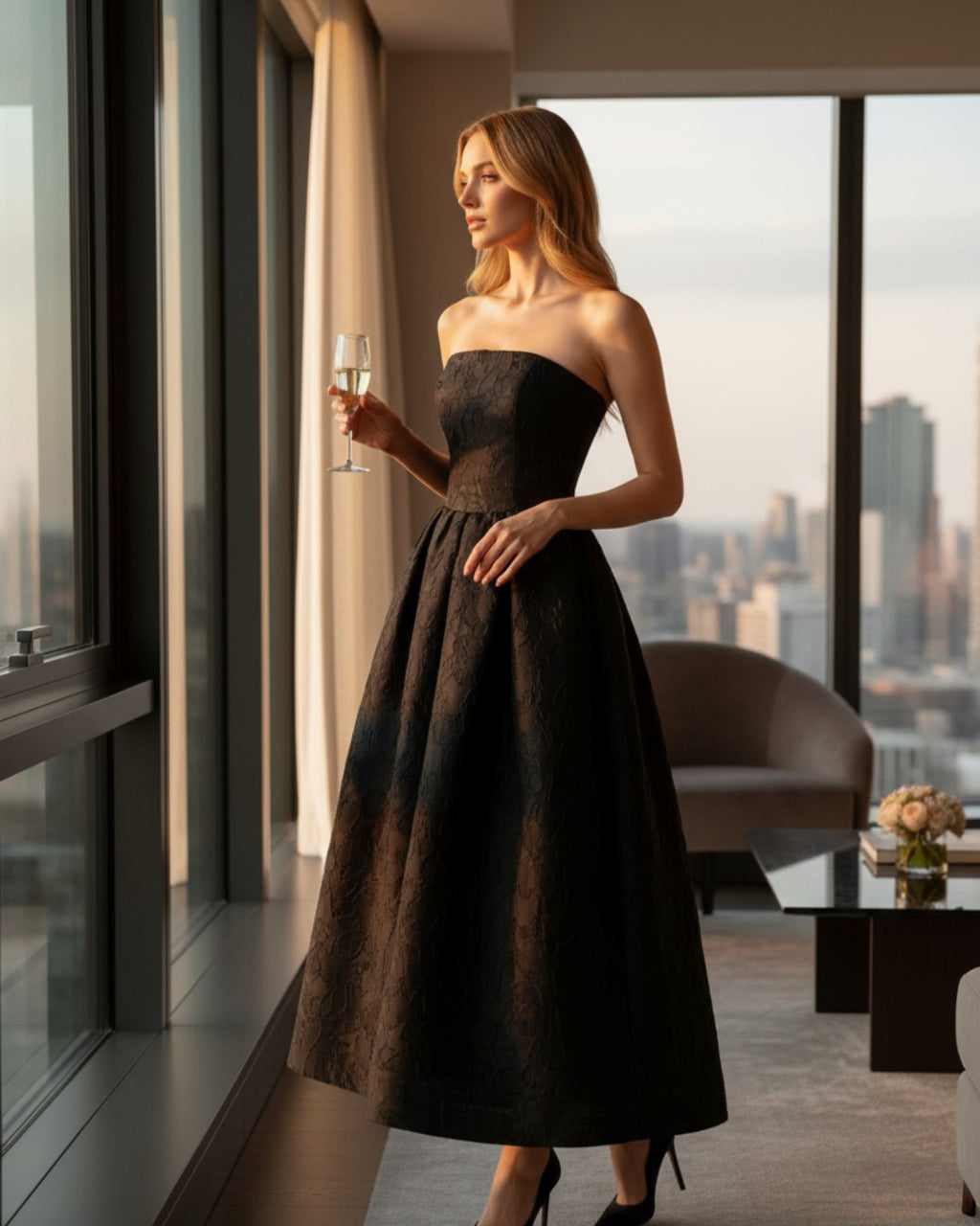 Emilia Midi Dress - Black