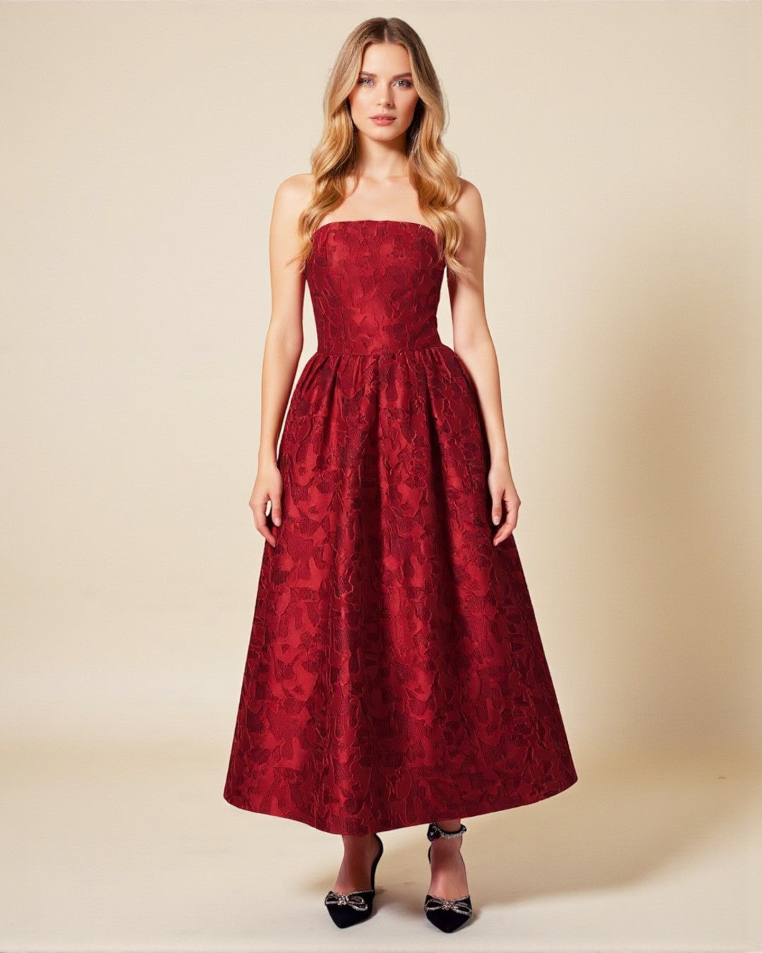Emilia Midi Dress - Red