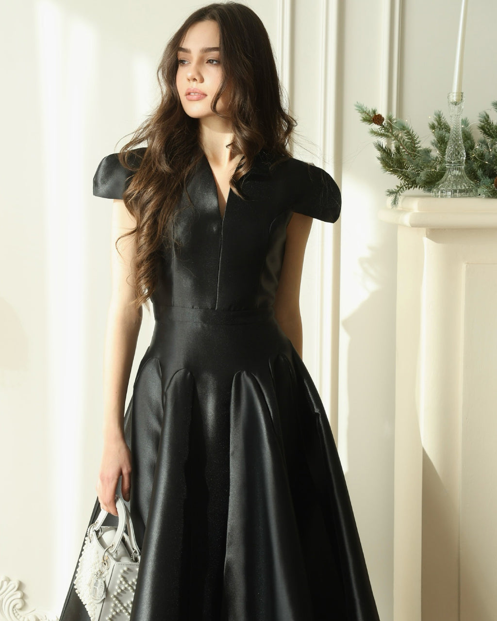 Betty Midi Dress in Black,  Black Cocktail Dress, buy a black dress, black midi dress​