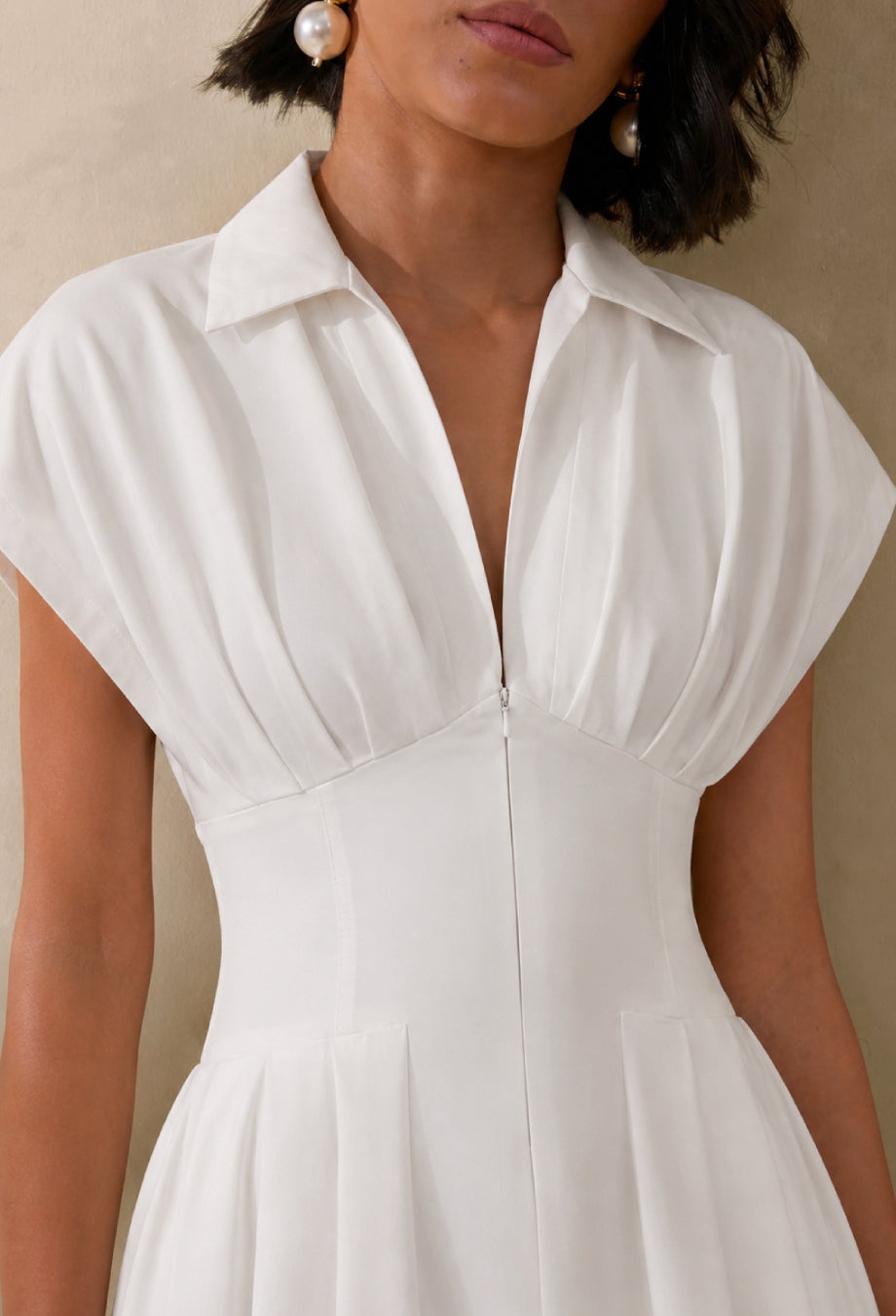 Farlow White Cotton Midi Dress, ladies white cotton dress​, cotton white dress​, long white cotton dress