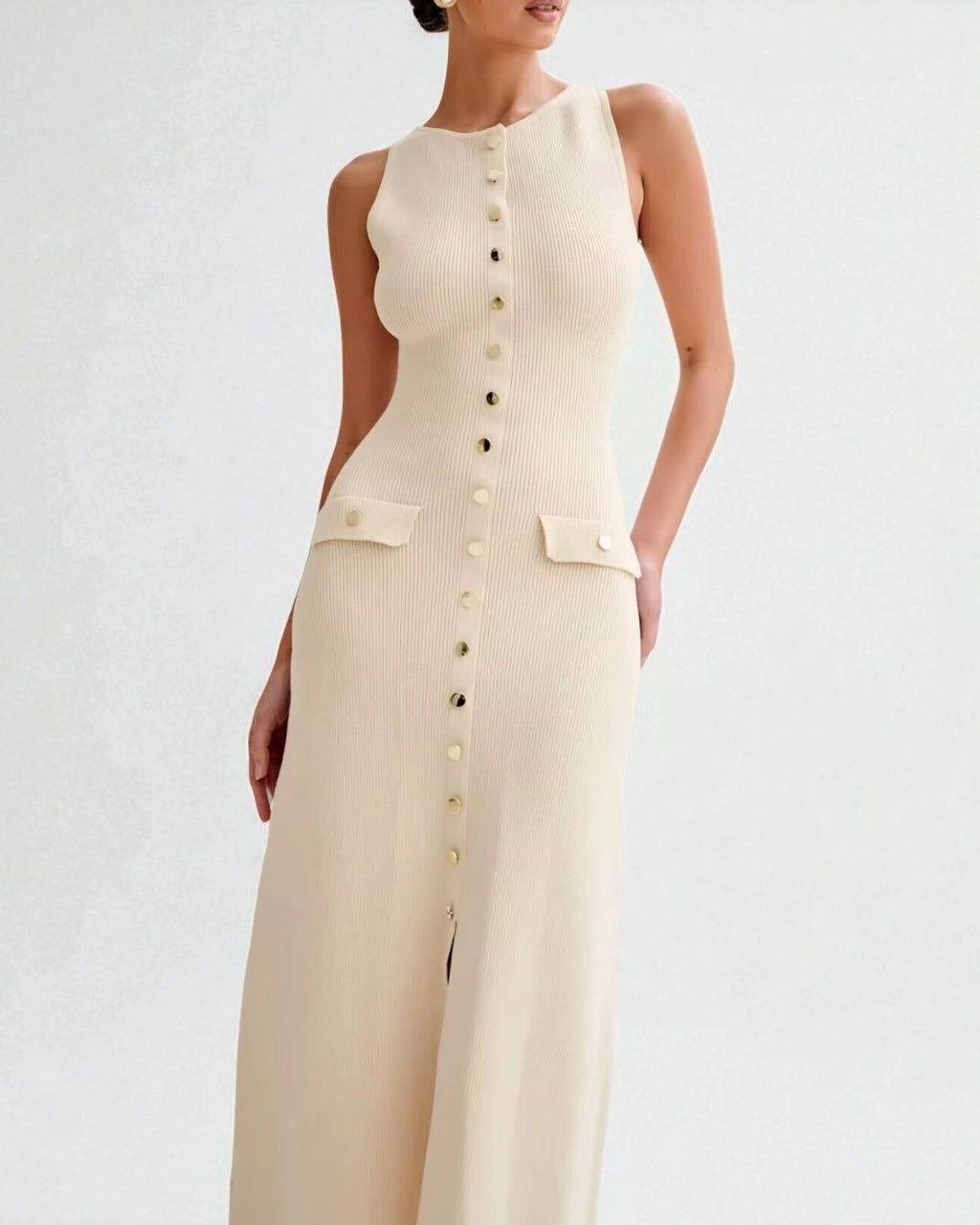 Fitted Stretch Button-Down Midi Dress, midi dress​, white midi dress​, dress midi summer​, dress for office women​, office dress​, office dresses for women​, summer office dresses