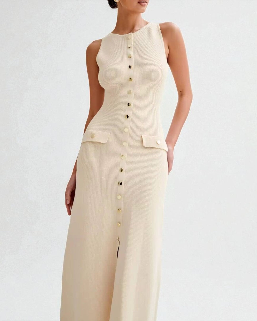 Fitted Stretch Button-Down Midi Dress, midi dress​, white midi dress​, dress midi summer​, dress for office women​, office dress​, office dresses for women​, summer office dresses