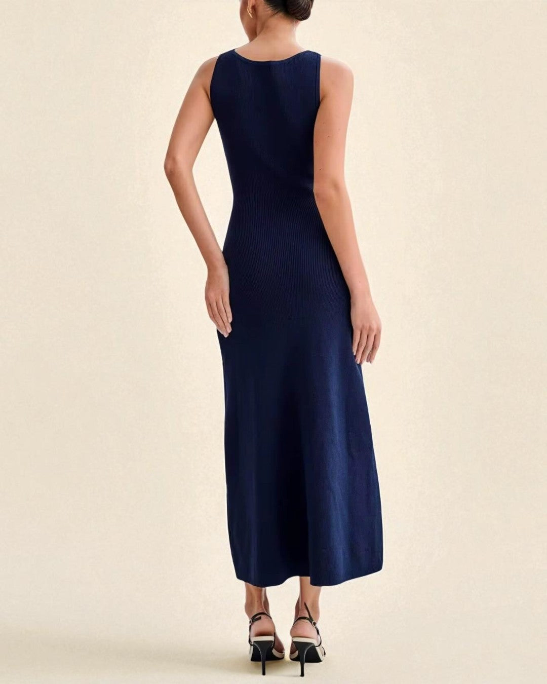 Fitted Stretch Button-Down Midi Dress, midi dress​, navy blue midi dress​, dress midi summer​, dress for office women​, office dress​, office dresses for women​, summer office dresses