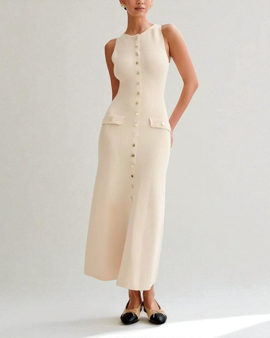 Fitted Stretch Button-Down Midi Dress, midi dress​, white midi dress​, dress midi summer​, dress for office women​, office dress​, office dresses for women​, summer office dresses