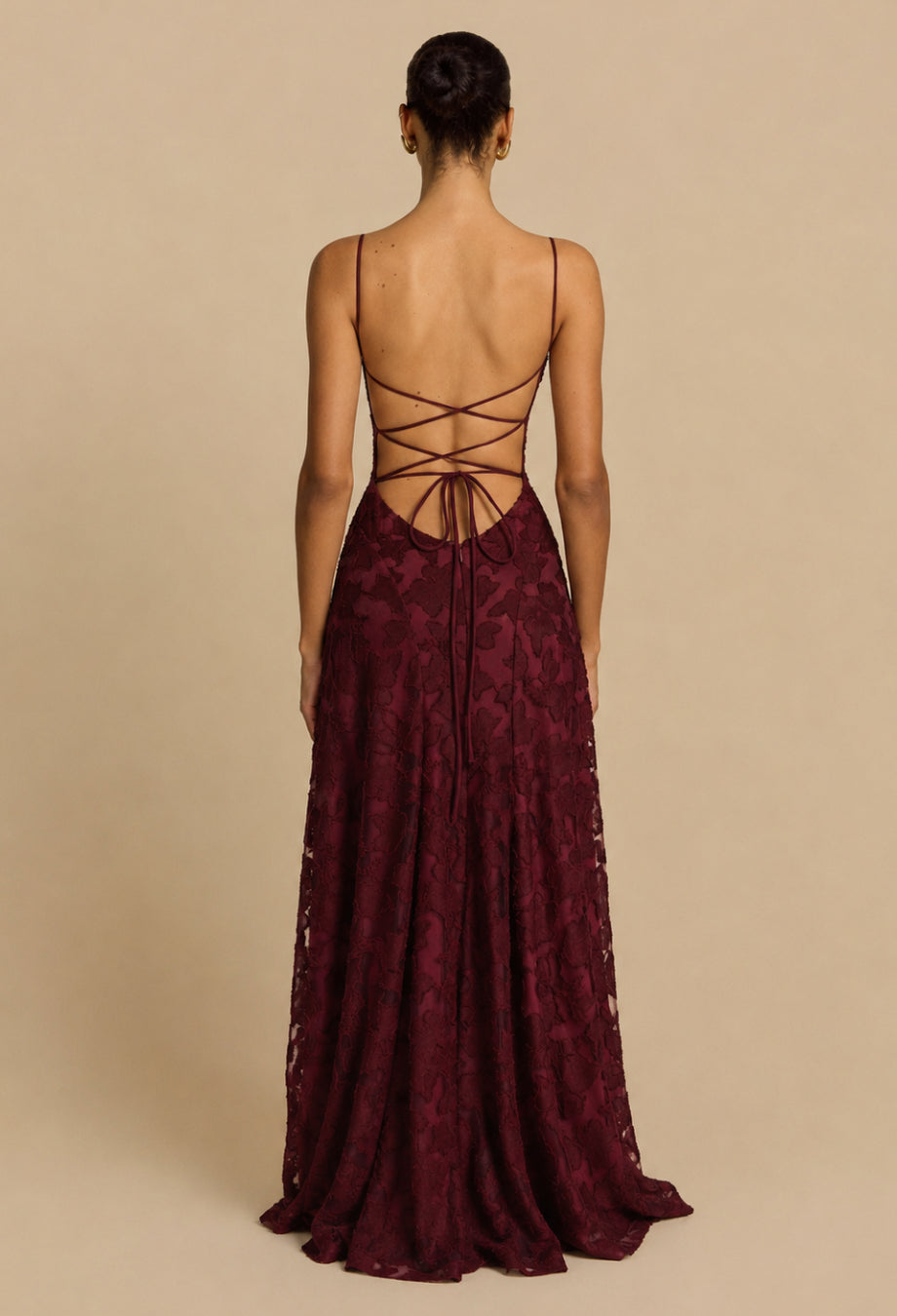 Francis Maxi Dress in Burgundy – Elegant Gown