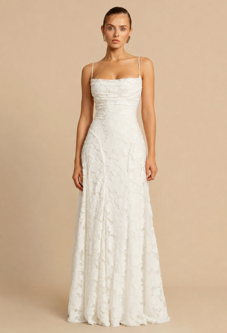 Francis White Maxi Dress, open back bridal dress​, open back dress​, open backed dress​