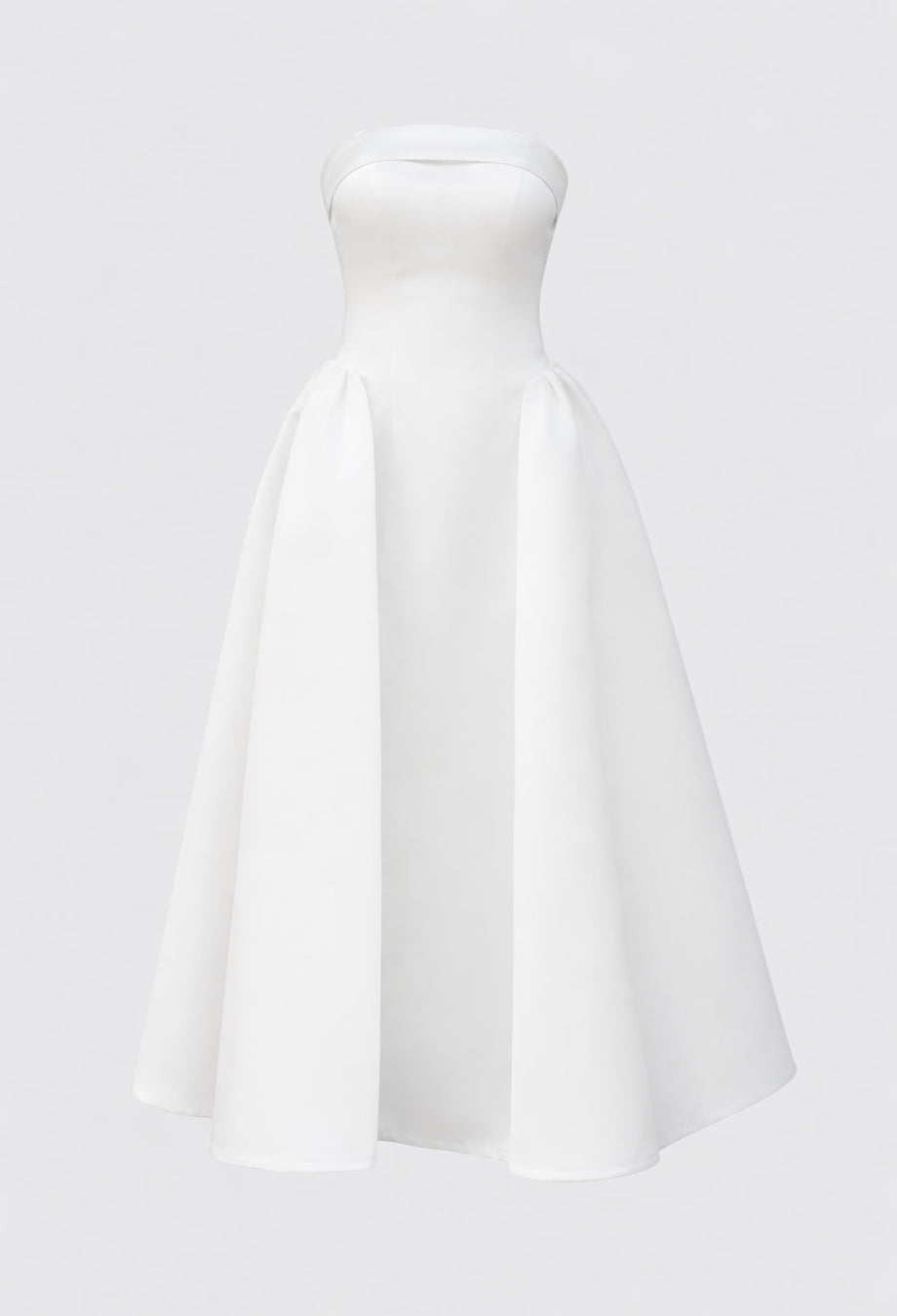 Georgiana Strapless Midi Dress, strapless satin dress​, strapless formal dress​