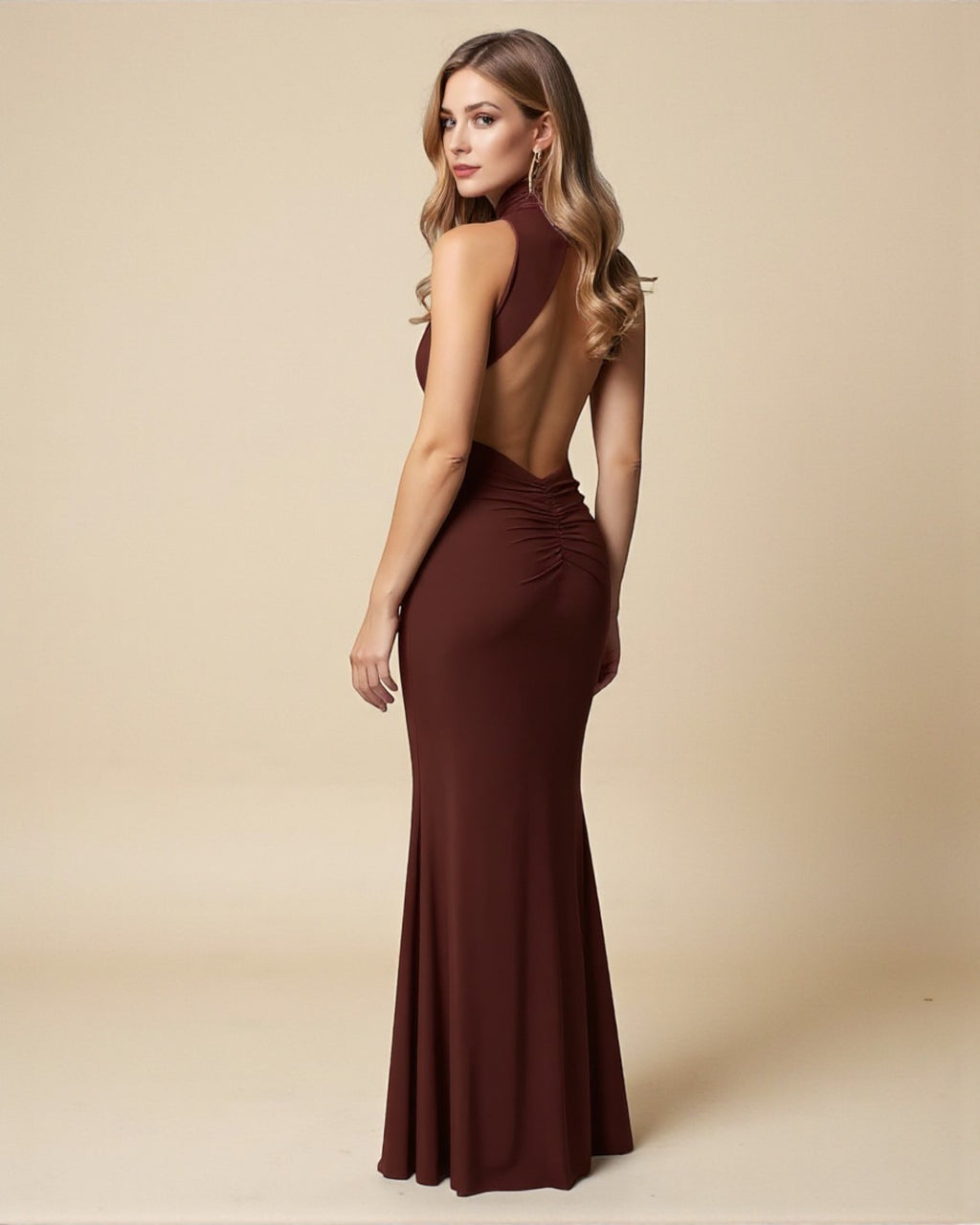 Gianna Maxi Dress - Coffee Brown