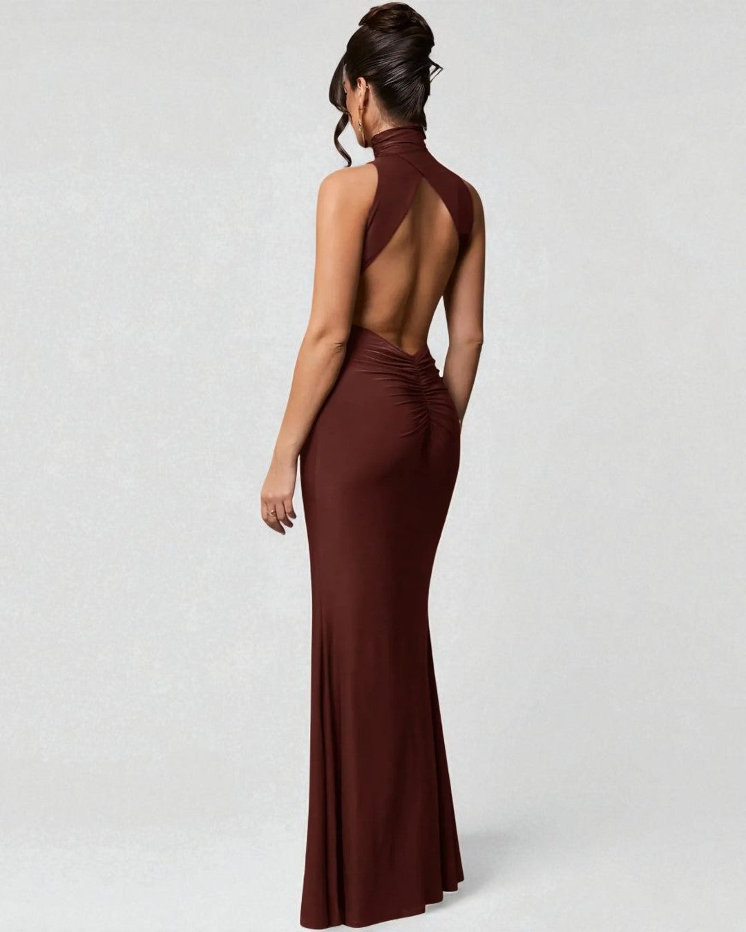 Gianna Maxi Dress - Coffee Brown