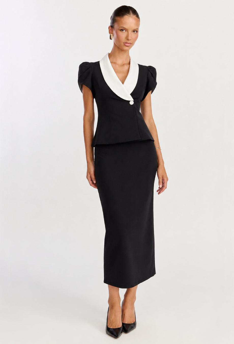 Fitted Blouse & Pencil Skirt