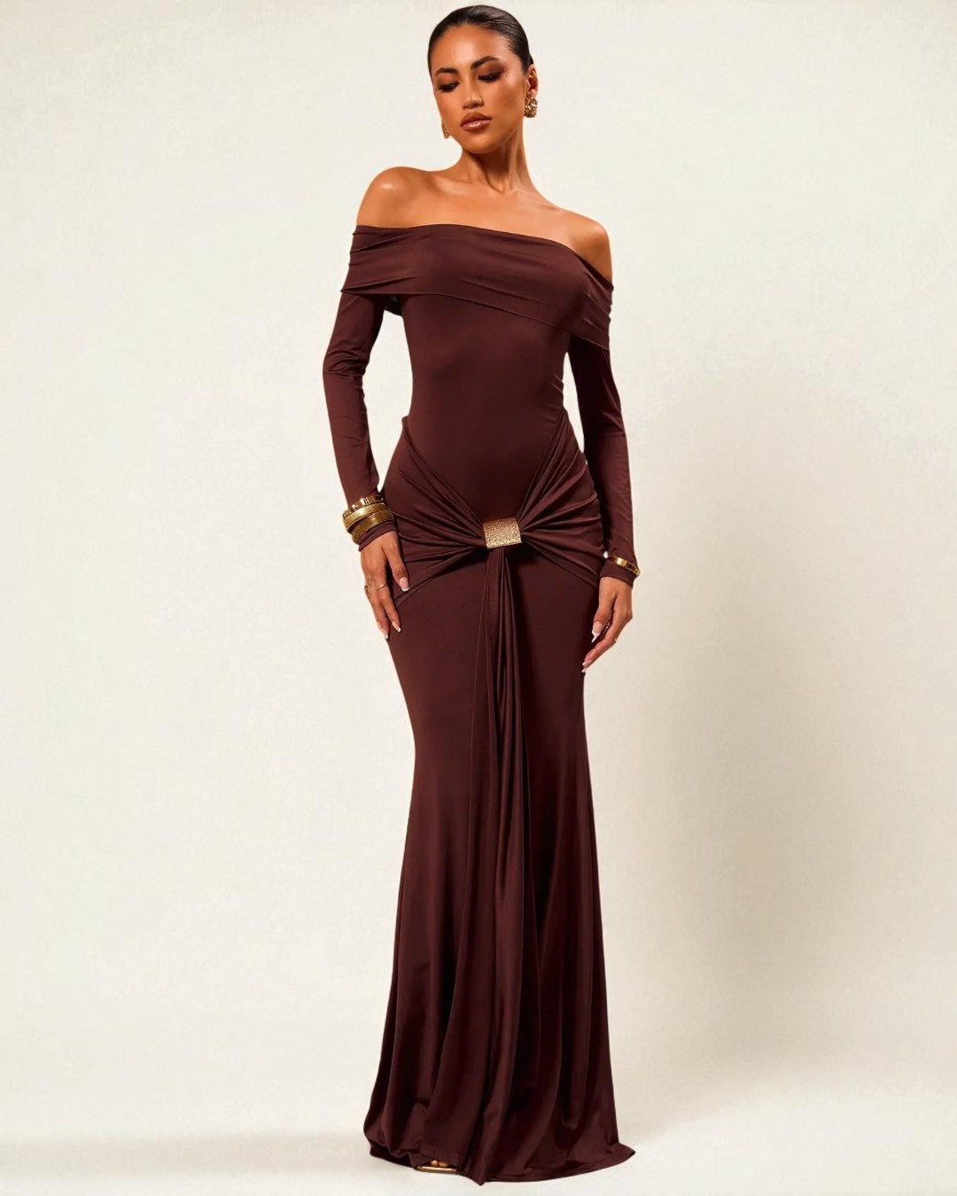 Grace Maxi Dress - Coffee Brown