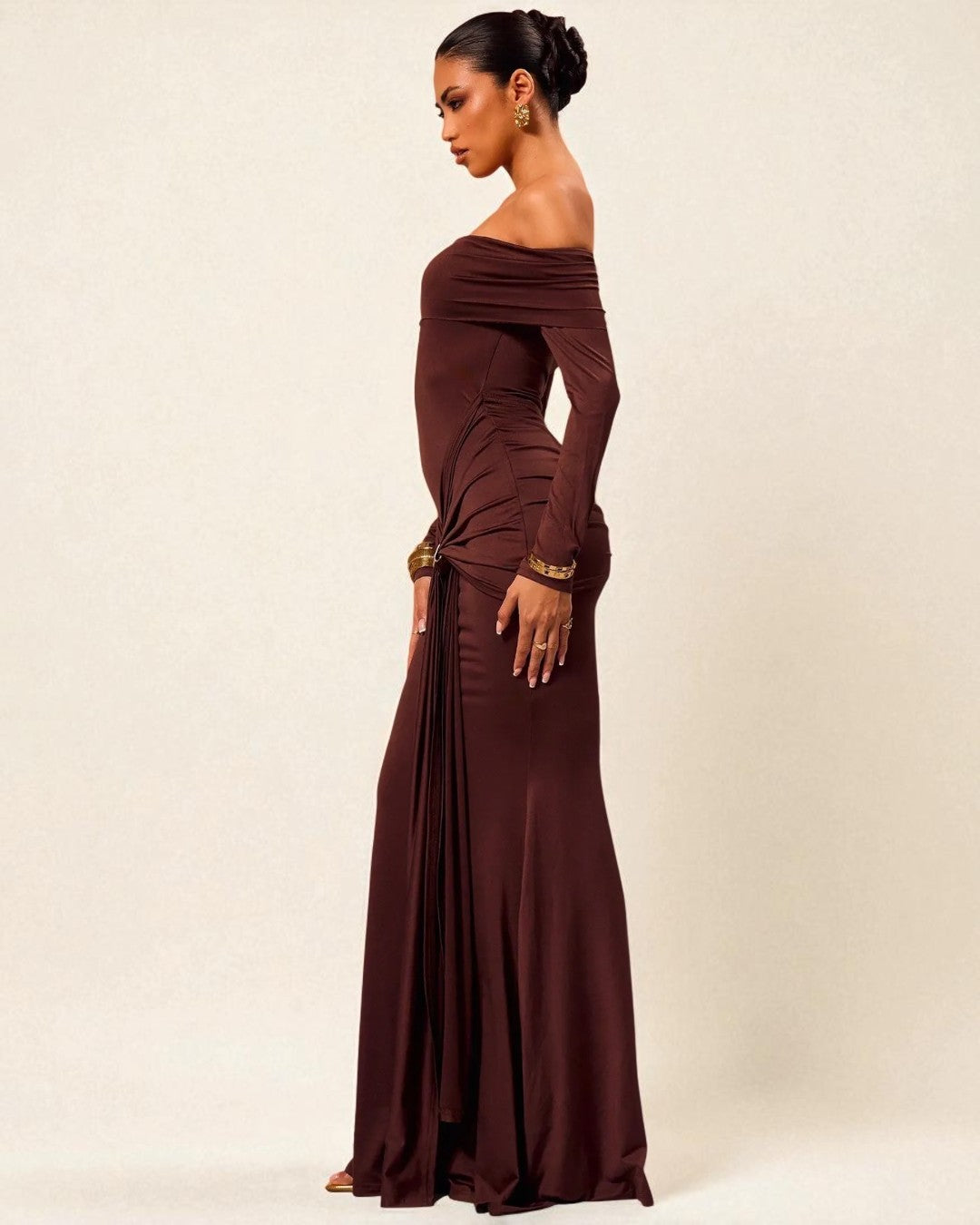 Grace Maxi Dress - Coffee Brown