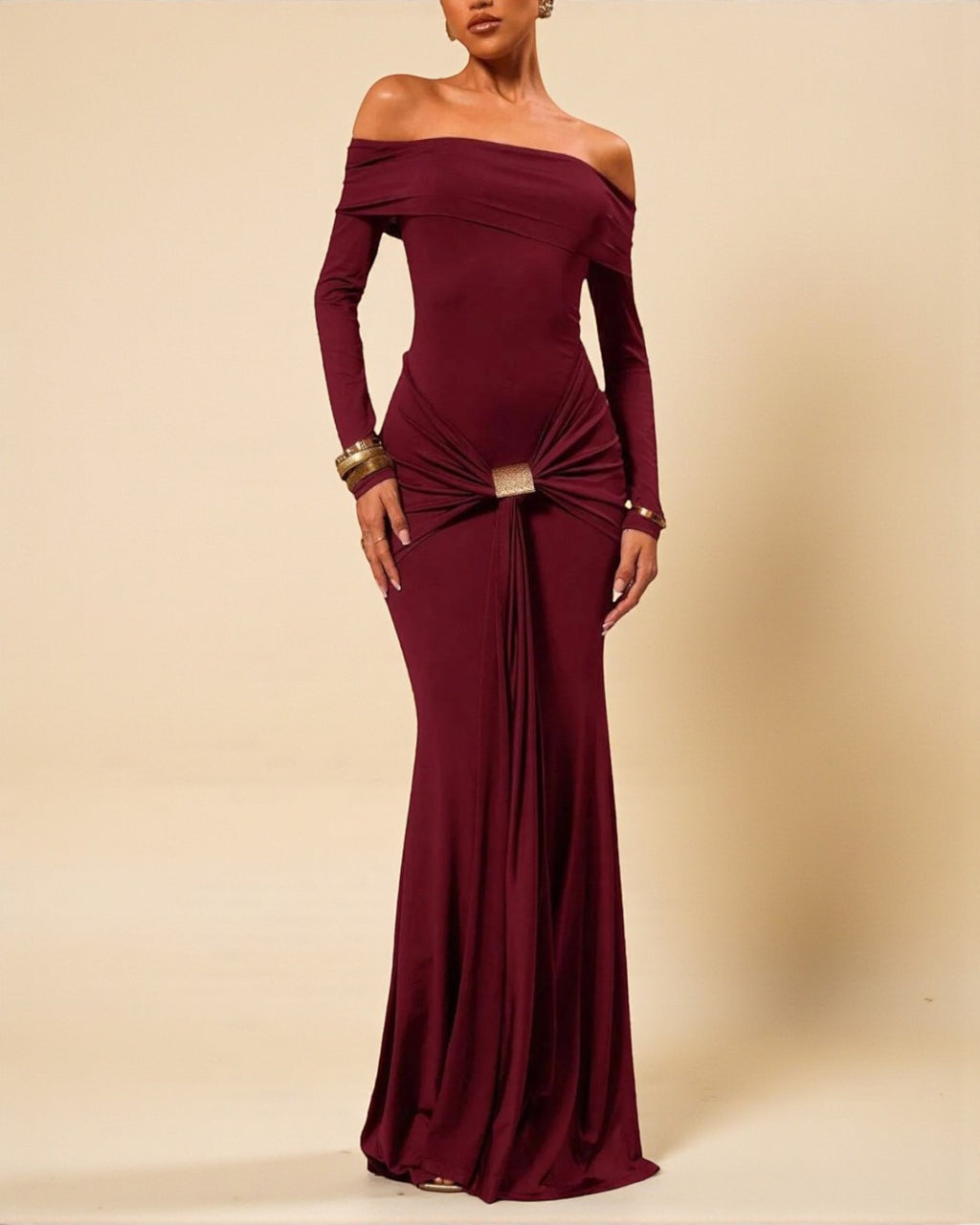 Grace Maxi Dress - Burgundy