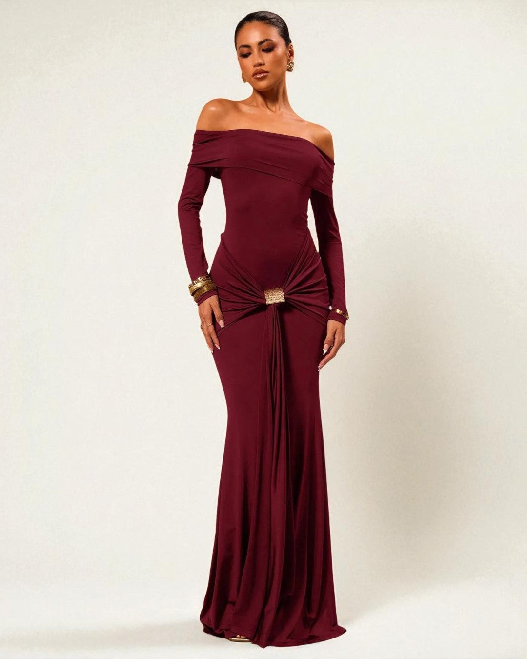 Grace Maxi Dress - Burgundy