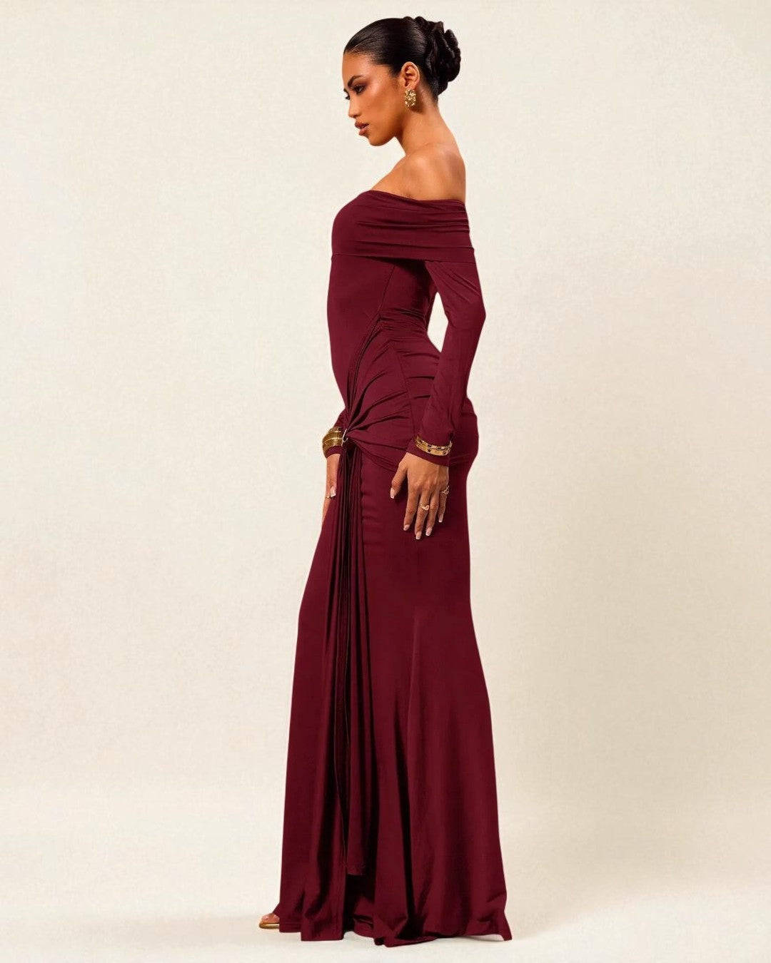 Grace Maxi Dress - Burgundy