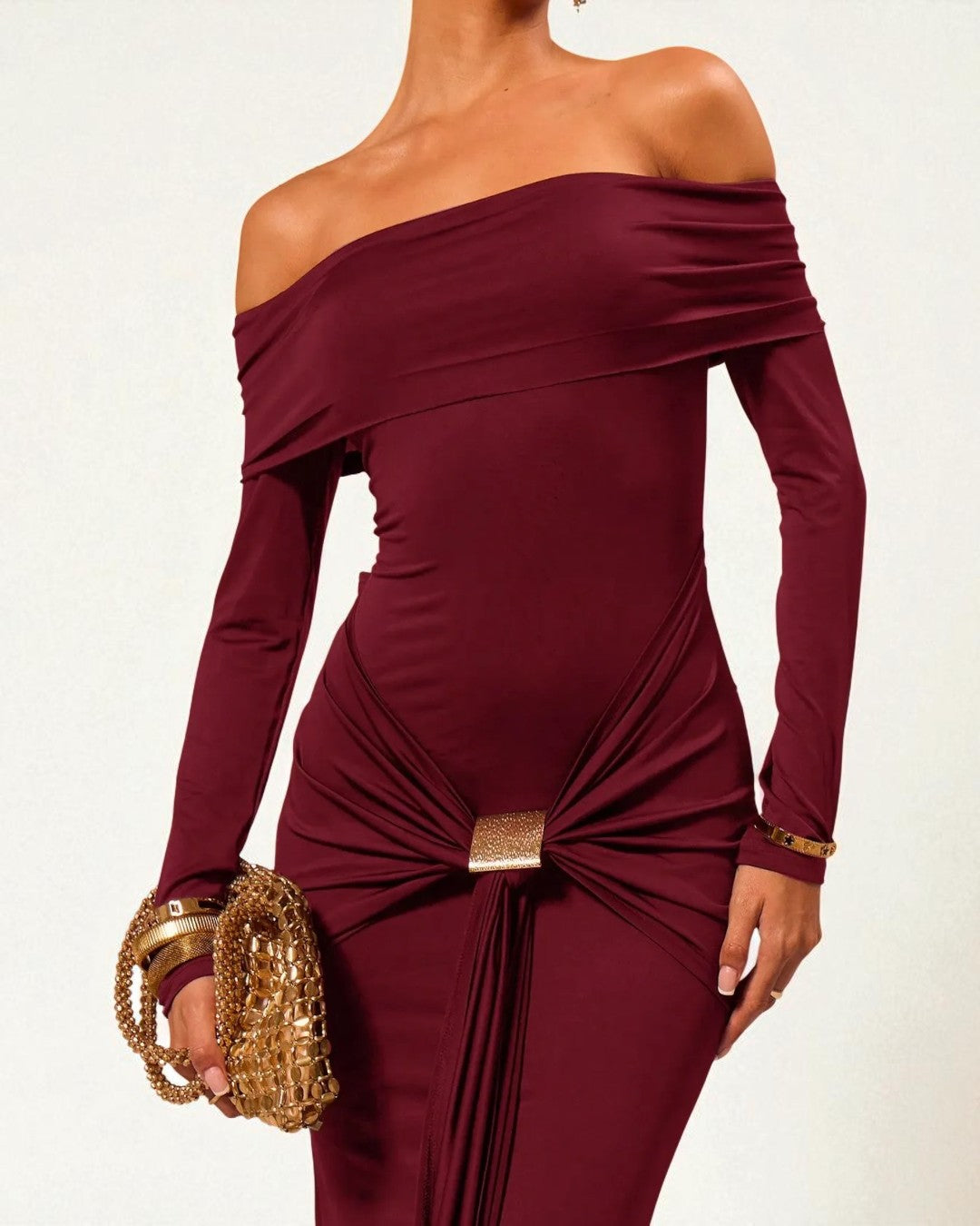 Grace Maxi Dress - Burgundy