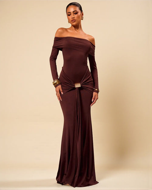Grace Maxi Dress - Coffee Brown