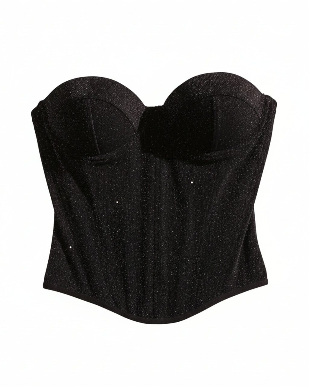 Hallie Structured Black Corset Top, Mesh Tie Corset Tube Top, bustier corset top​, bustier top canada​