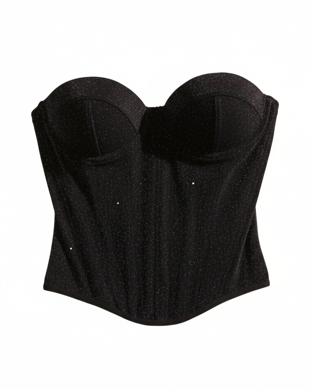 Hallie Structured Black Corset Top, Mesh Tie Corset Tube Top, bustier corset top​, bustier top canada​