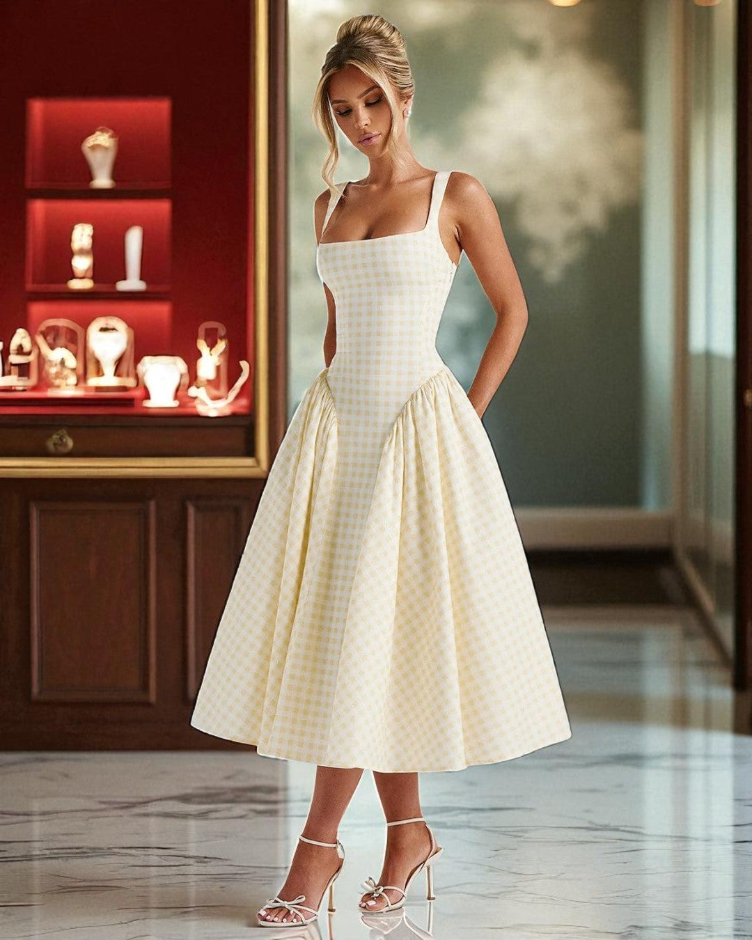 Hazel Midi Dress - Light Yellow