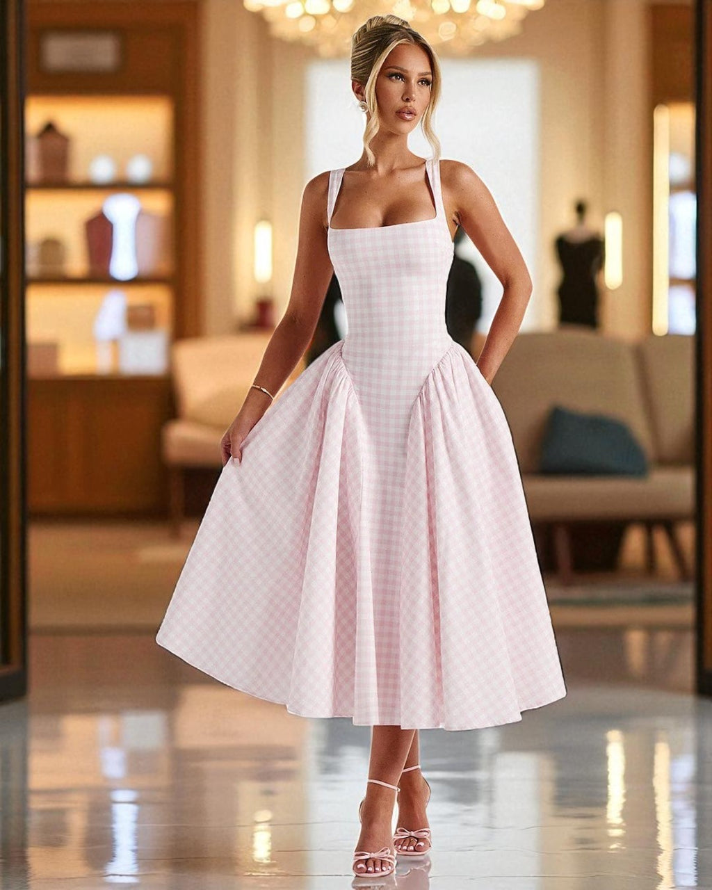 Hazel Midi Dress - Pink