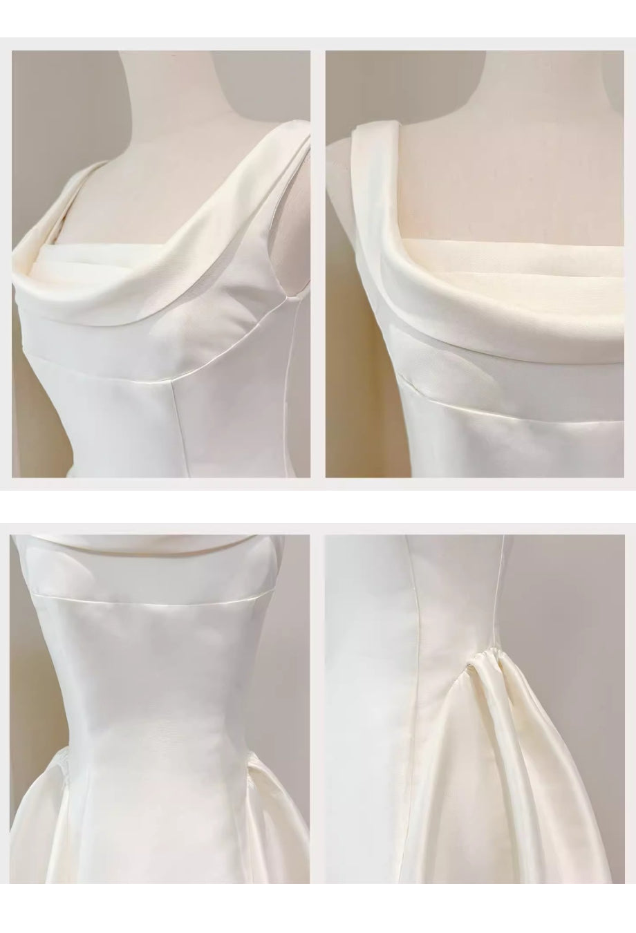 Isabeau Ivory Satin Midi Dress, wedding dress for civil ceremony, wedding dress civil ceremony​