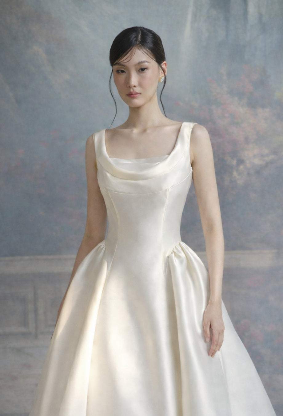 Isabeau Ivory Satin Midi Dress, Civil Ceremony Dress, civil ceremony wedding dress, simple wedding dress for civil ceremony