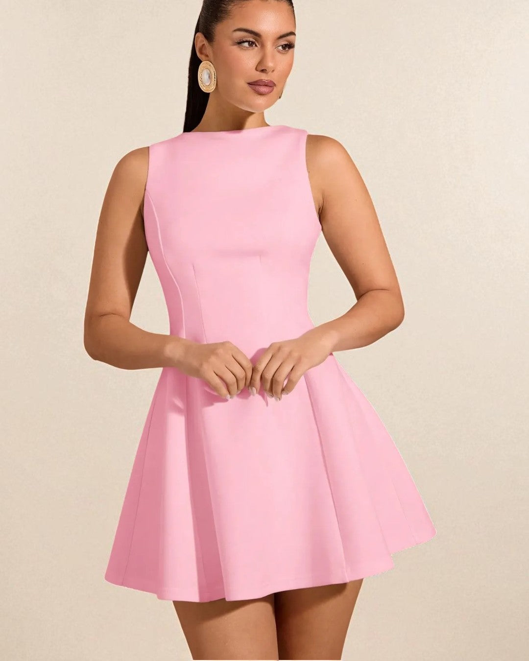 Ivy Mini Dress - Coral Pink