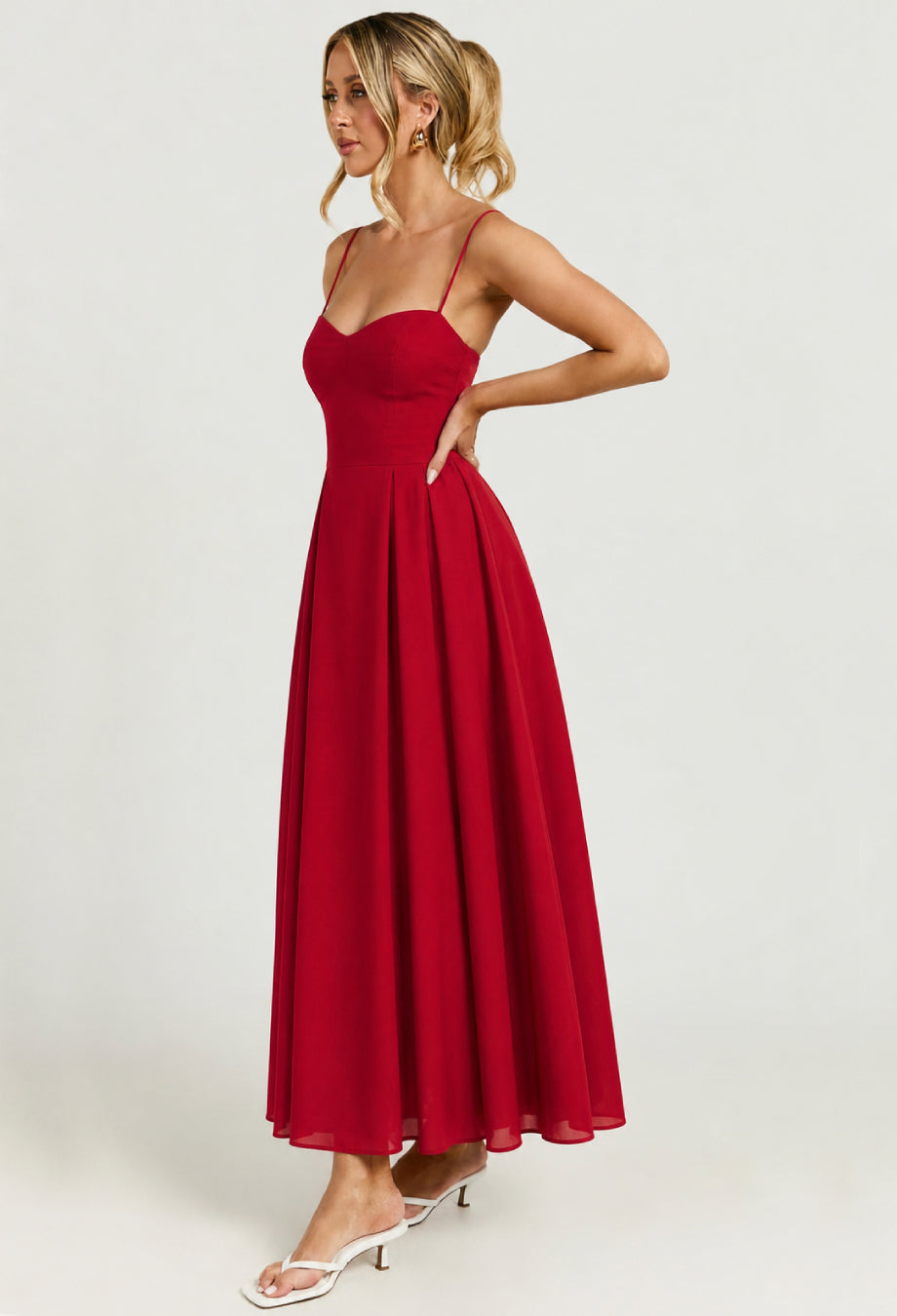 Jaelyn Red Midi Dress