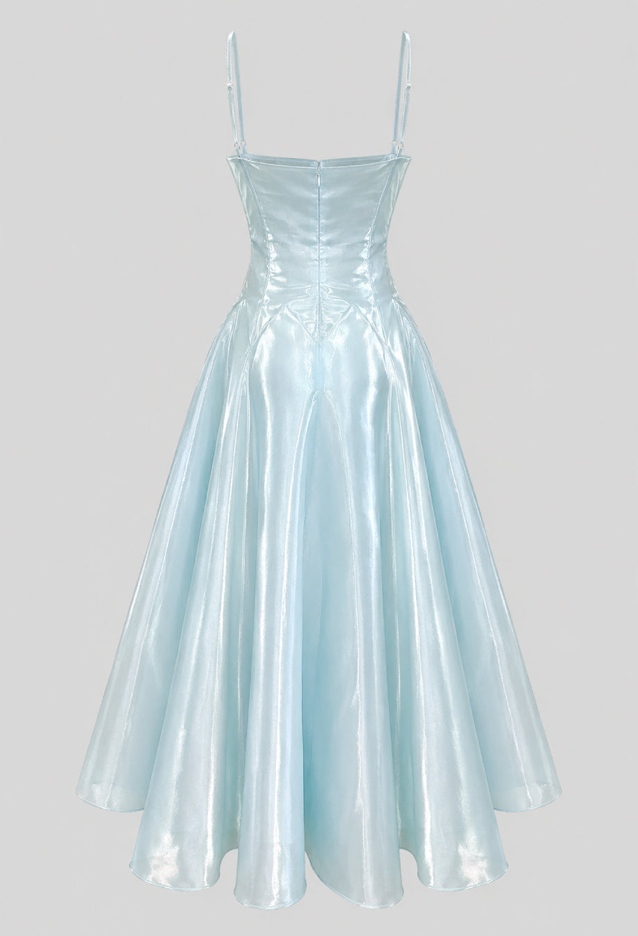 Jamiah Mint Blue Satin Midi Dress, blue beach wedding guest dress​, sky blue wedding guest dress