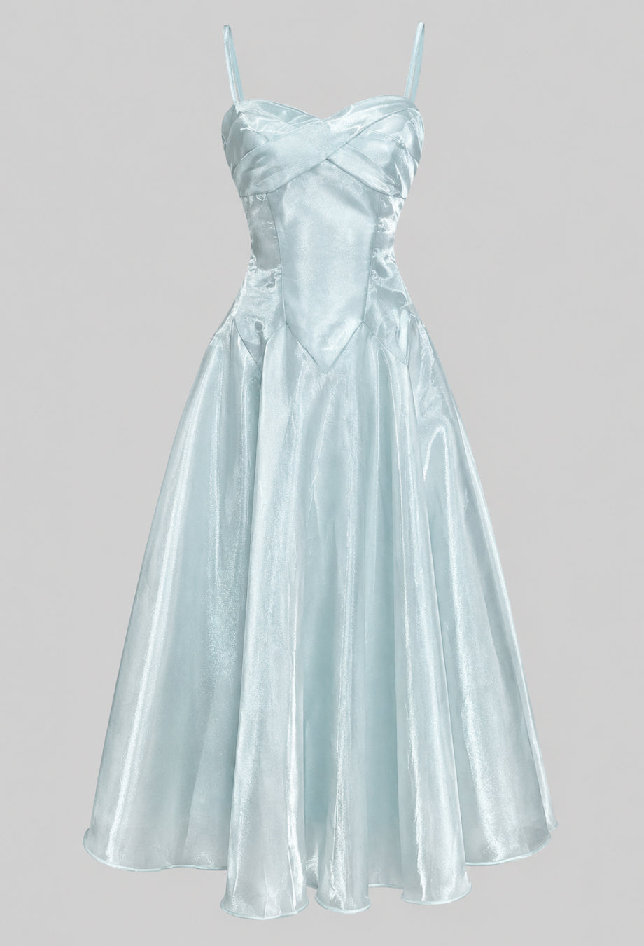Jamiah Mint Blue Satin Midi Dress, blue wedding guest dress, blue summer wedding guest dress