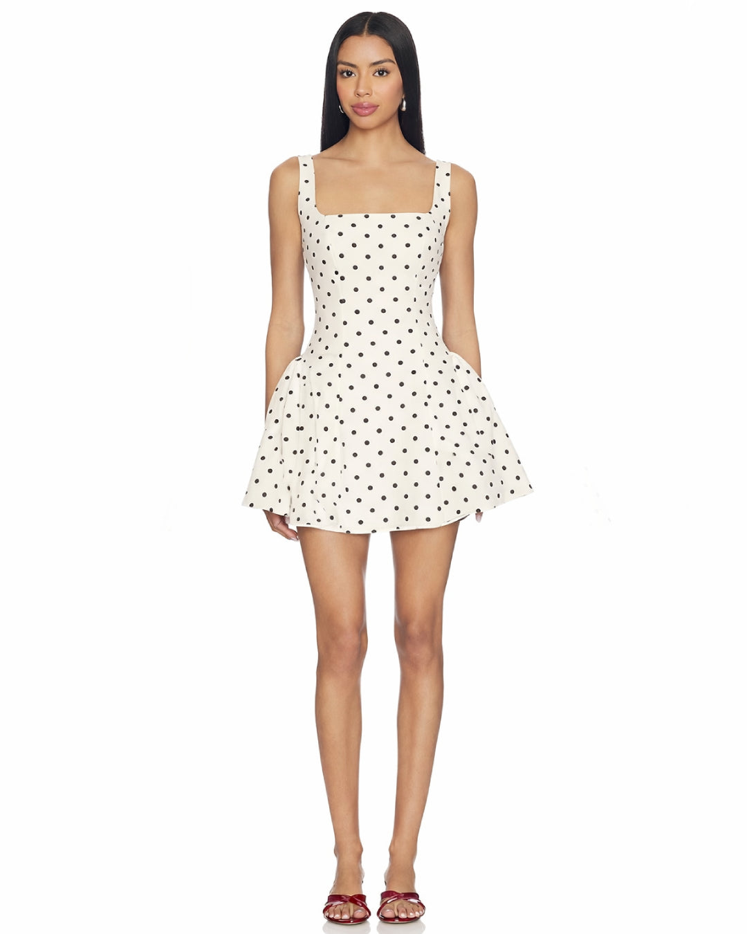 jenny polka dot dress, polka dots dress​, white polka dot dress​