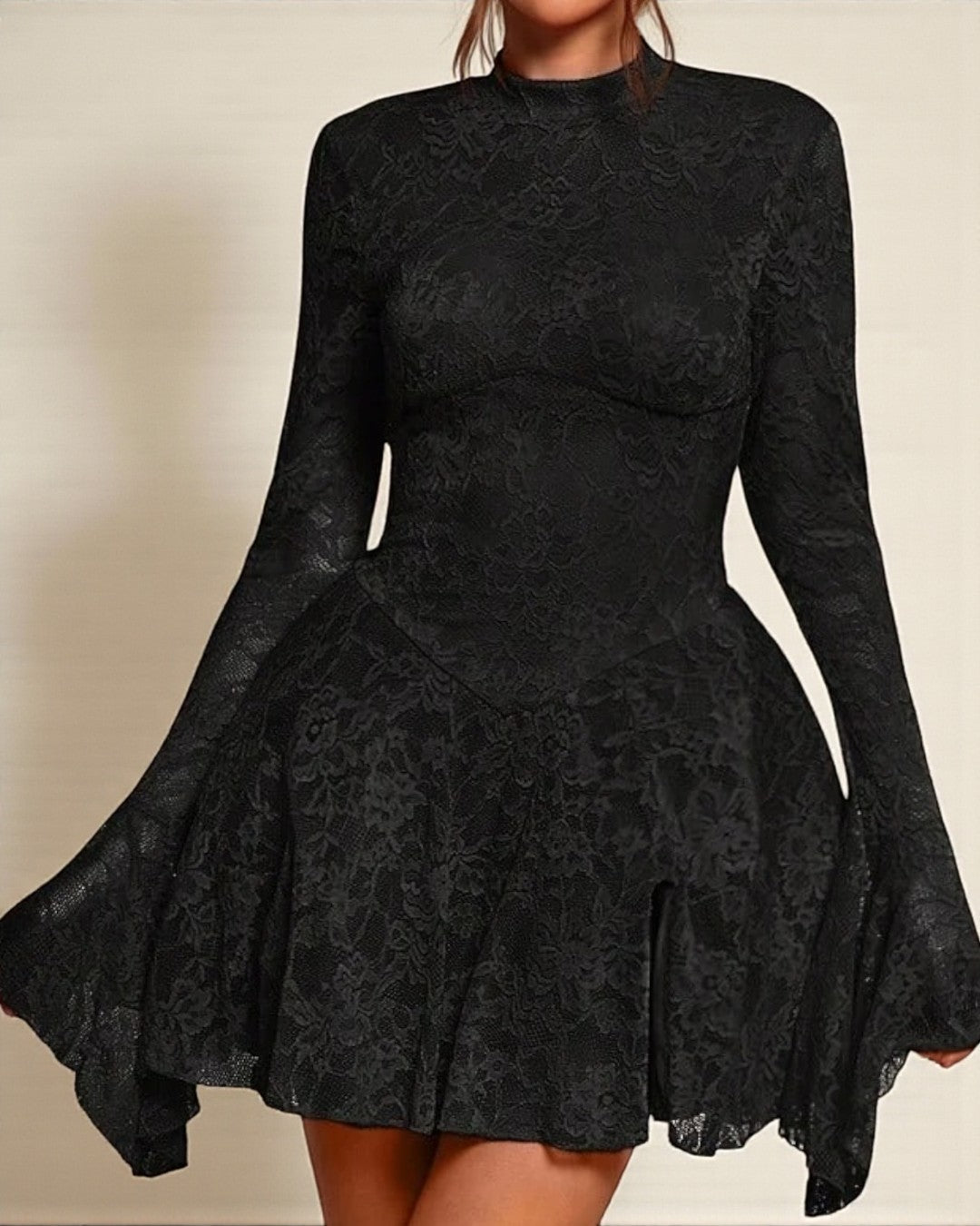 Josephine Mini Long Sleeve Dress - Black