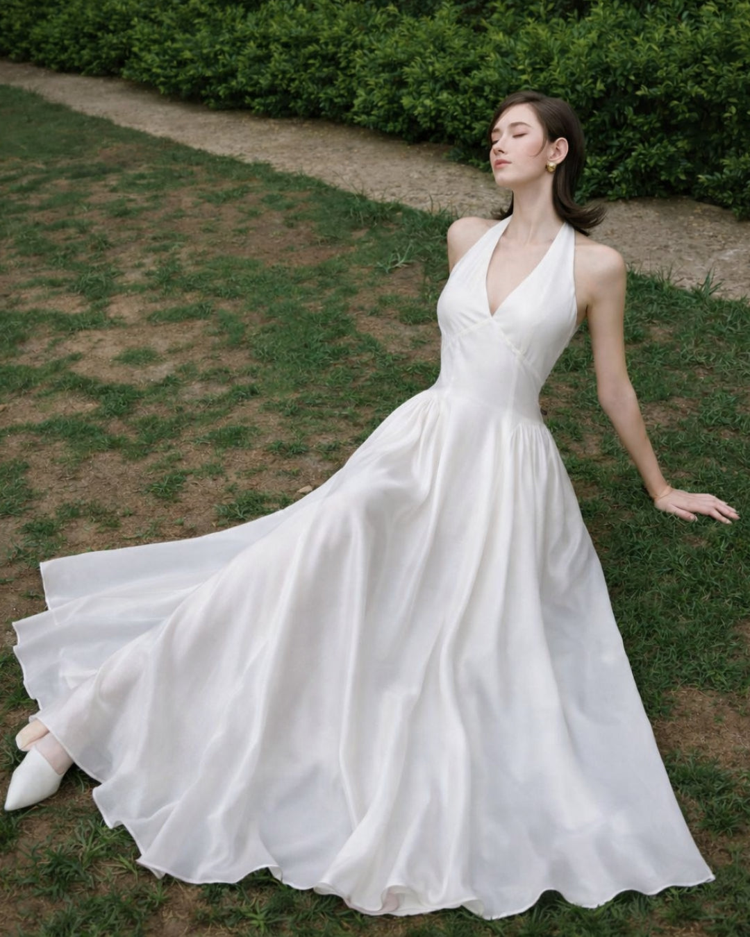 Juliette Ivory Midi Dress, ethereal maxi dress, flowy ethereal wedding dress​, white ethereal dress​