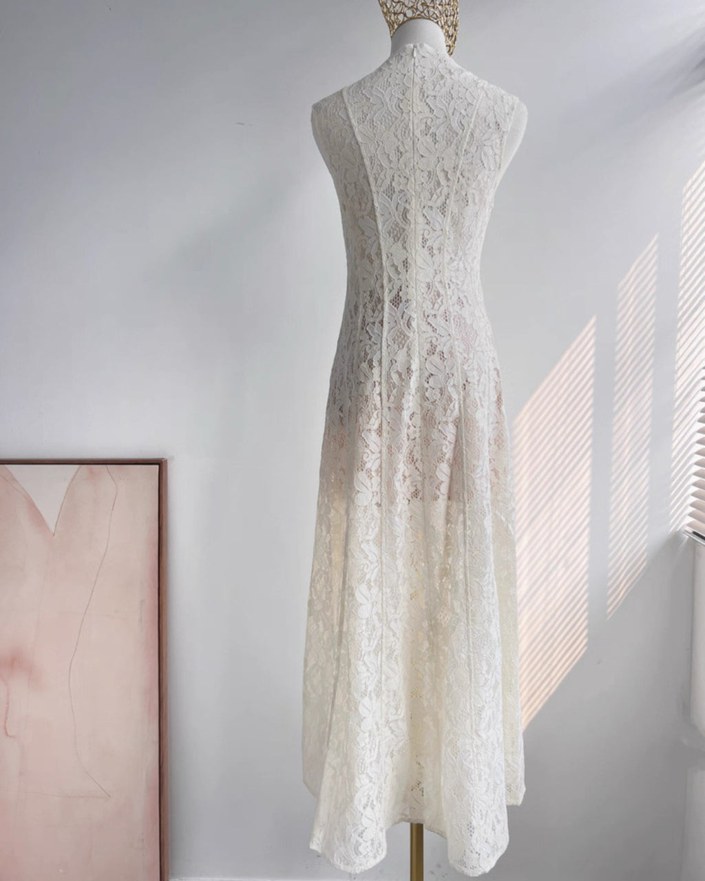 Kinsley White Lace Midi Dress, huong boutique​