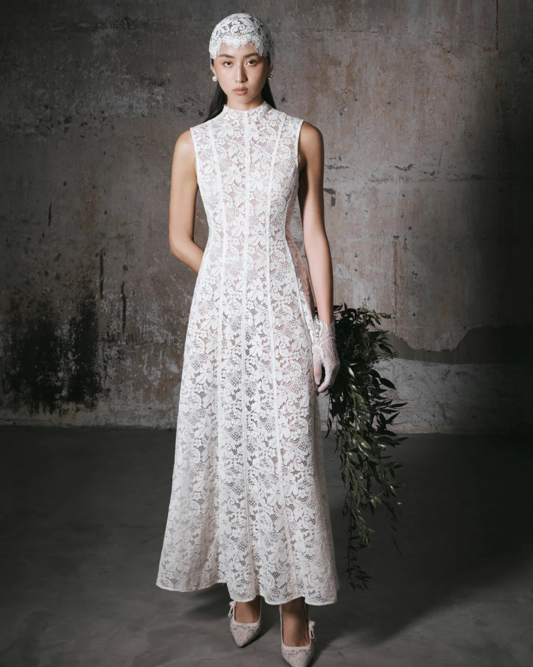 Kinsley Lace Midi Dress - Ivory