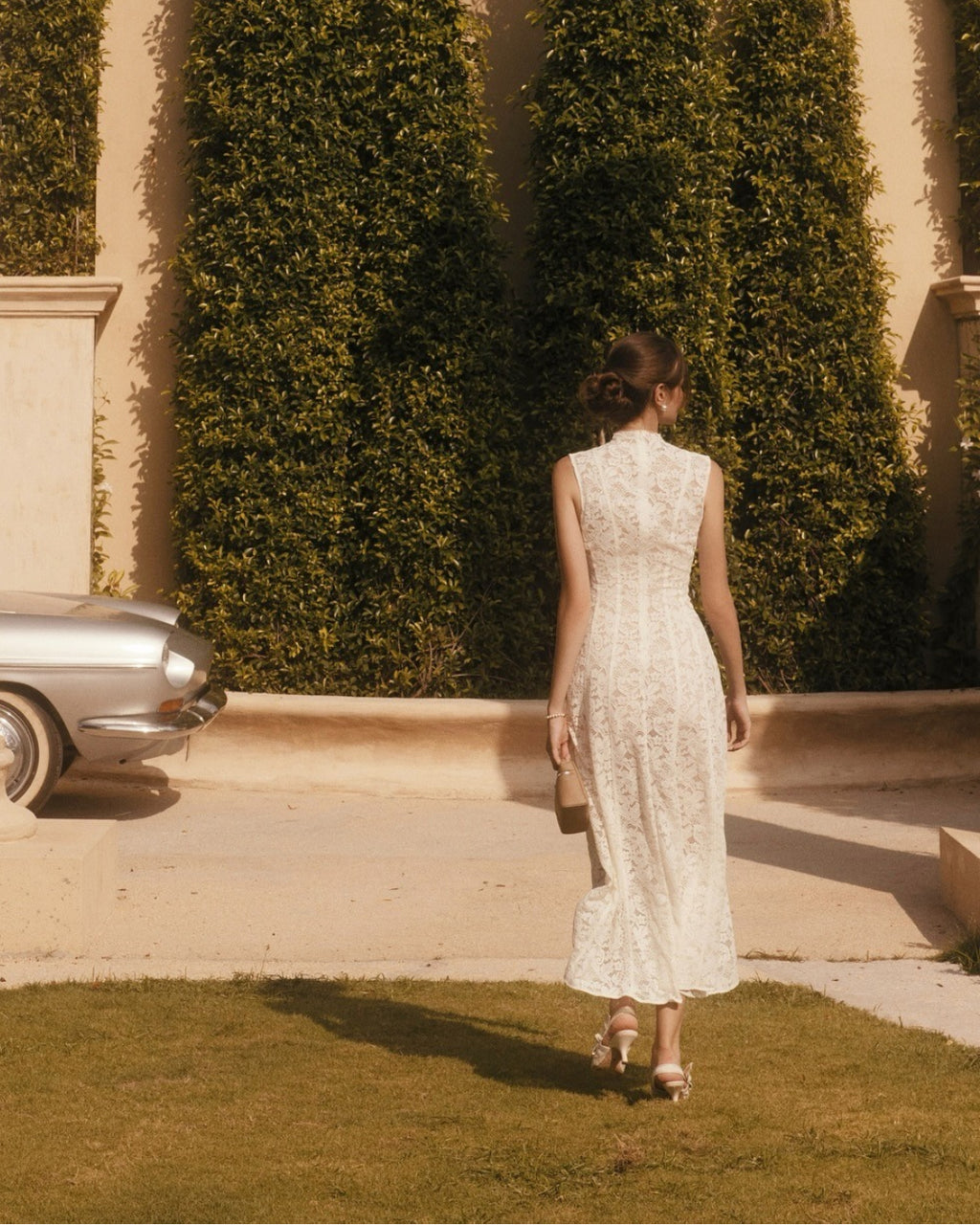 Kinsley White Lace Midi Dress, lace dress dress, lace dress bridal​, lace wedding dress​, white and lace dress​