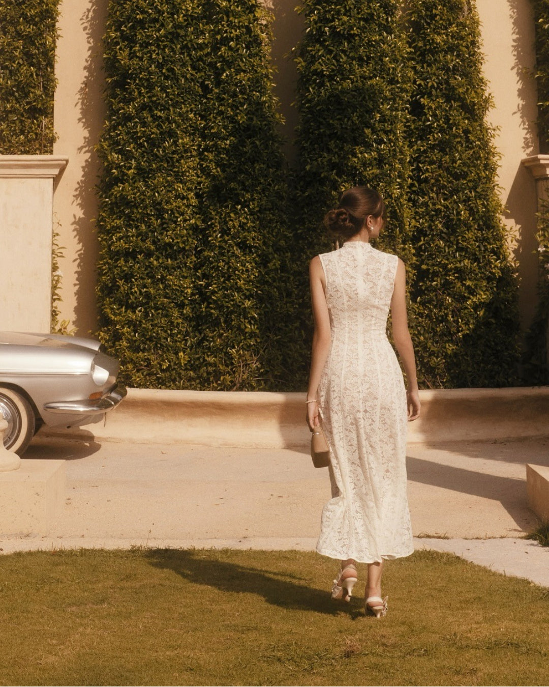 Kinsley White Lace Midi Dress, lace dress dress, lace dress bridal​, lace wedding dress​, white and lace dress​