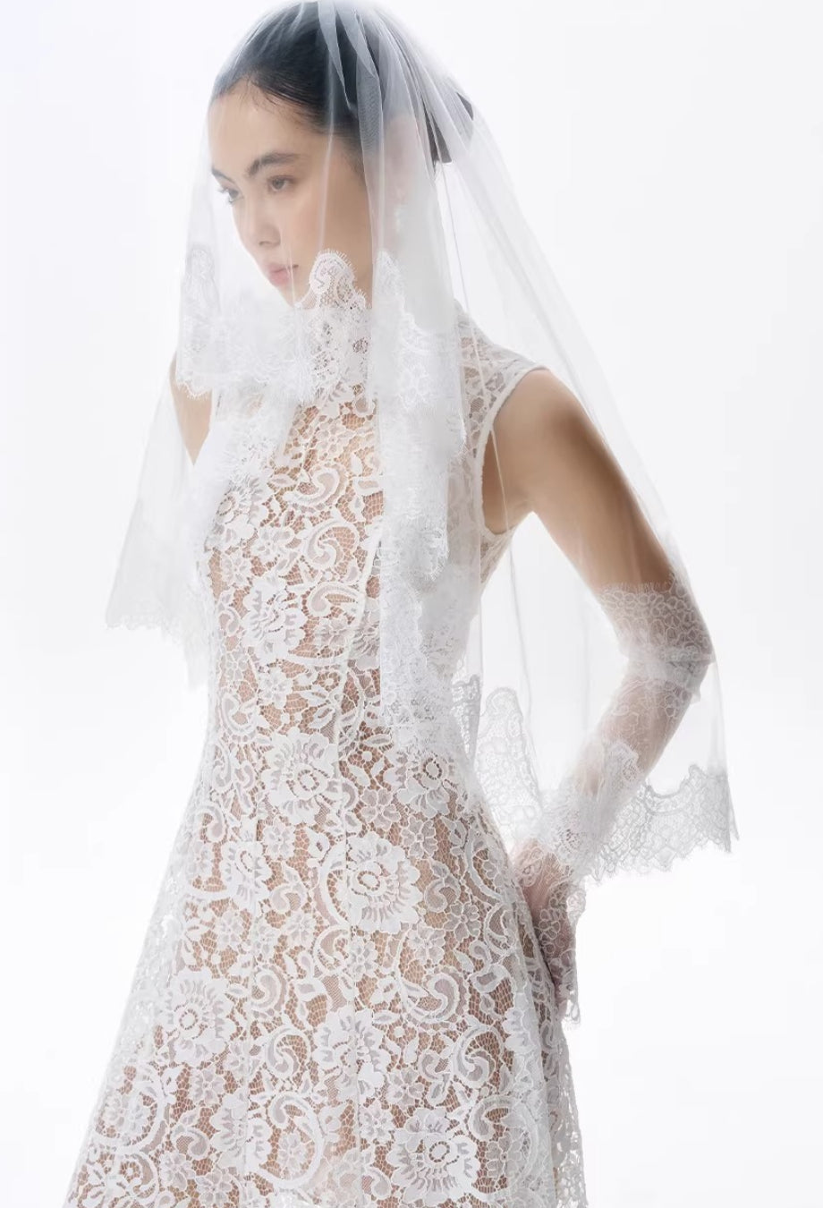 Kinsley White Floral Lace Midi Dress, white lace wedding dress​, boho chic lace wedding dress​