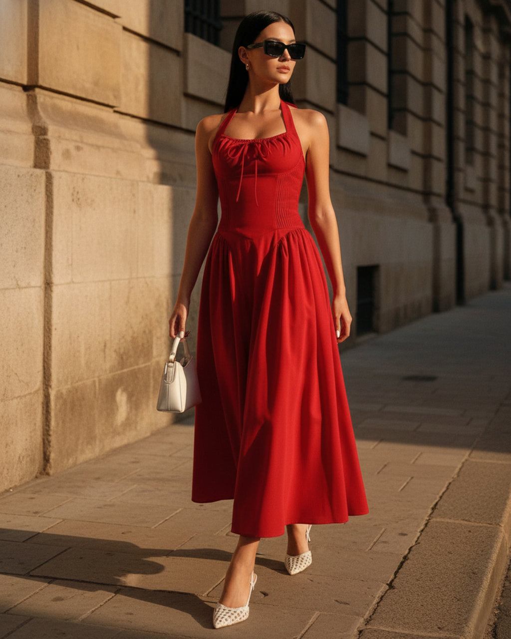 Lanetta Red Midi Dress, red dress day​, red dress and​, dress red dress