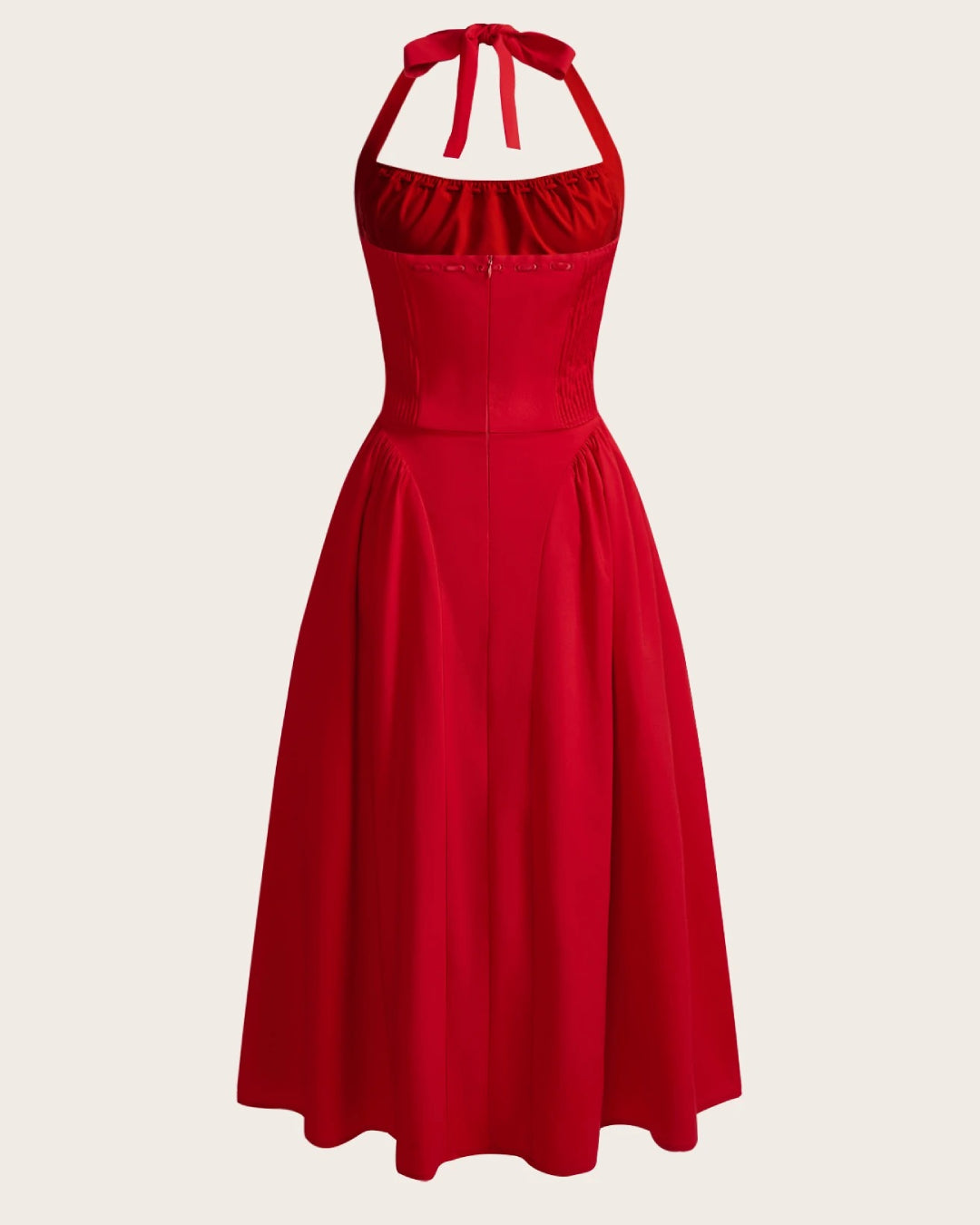 Lanetta Red Midi Dress, dress with red, red dress dress, red dress women