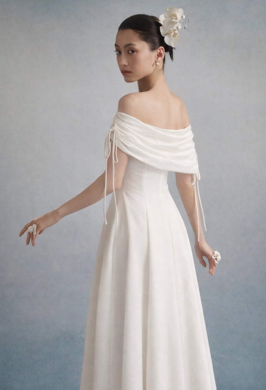 Lauren Ivory Satin Midi Dress, dress satin dress​, satin dress silk, long satin dress