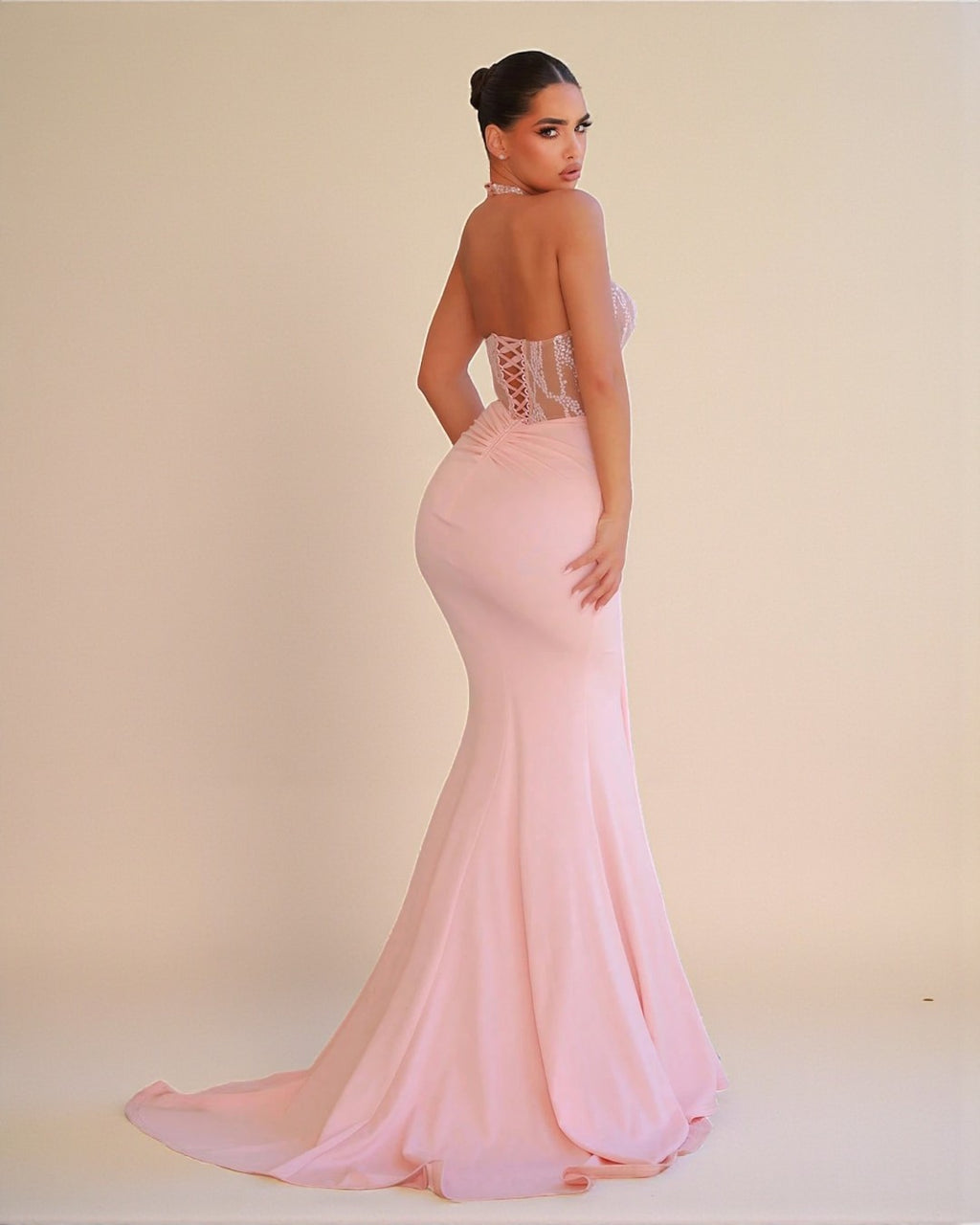 Leilani Corset Dress - Blush Pink