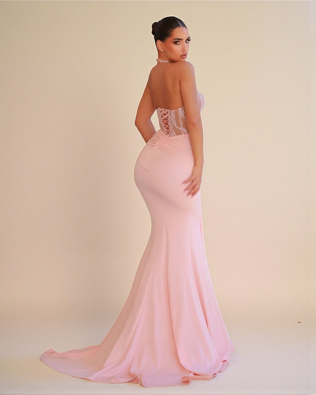 Leilani Corset Dress - Blush Pink